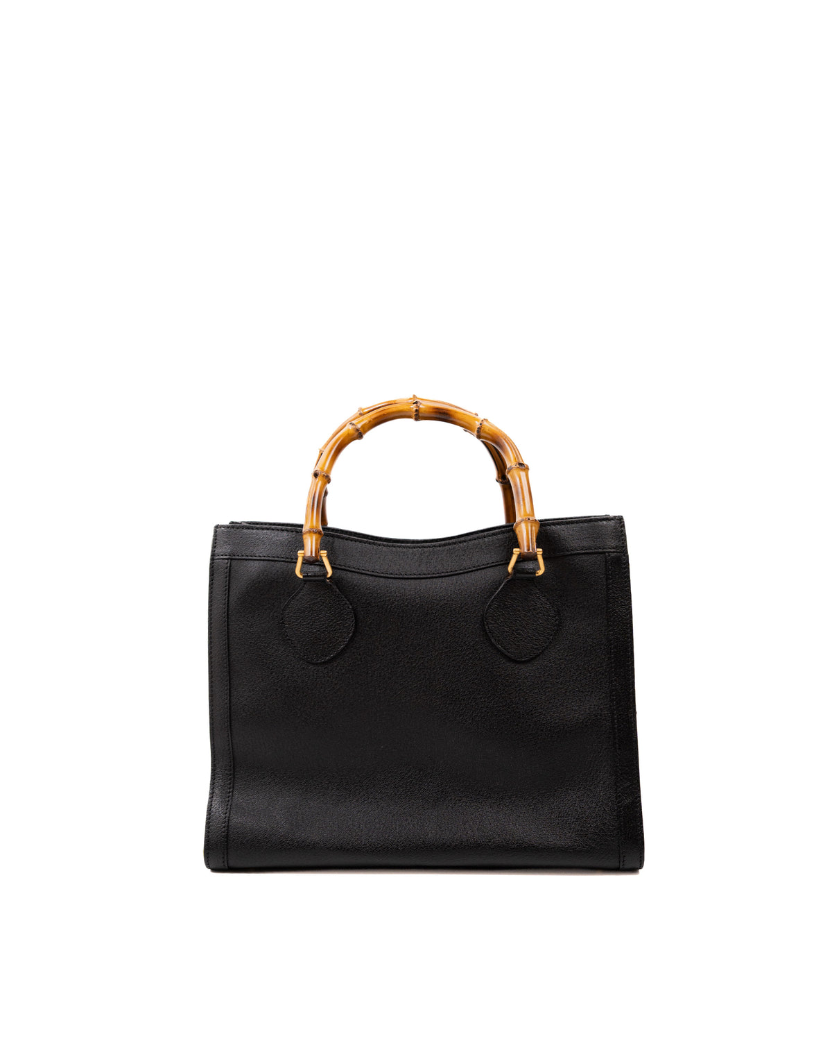 Gucci Borsa Diana Bamboo Media Pelle Martellata Nera usata autentica - Aurea Luxury Lab