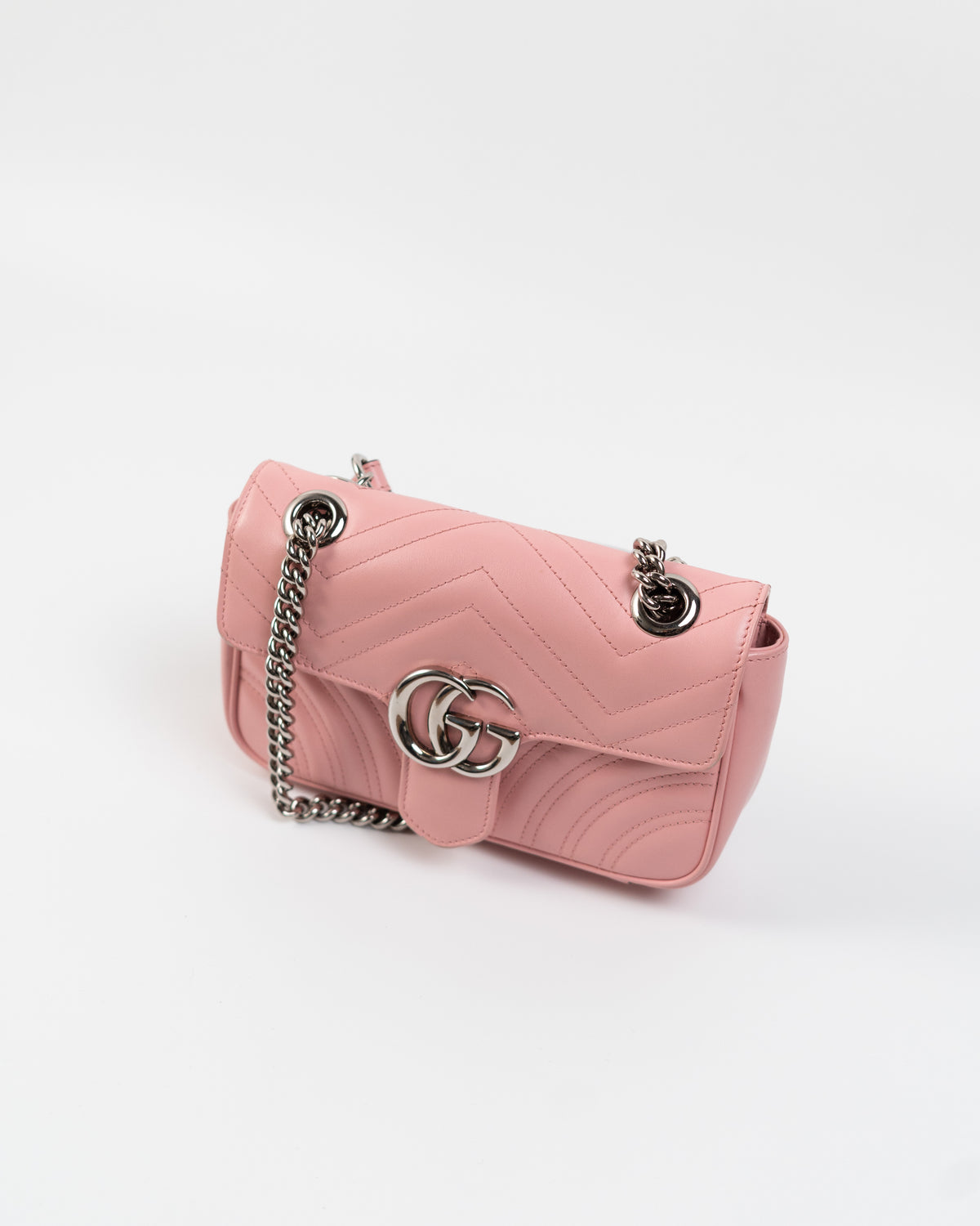 Gucci Borsa GG Marmont Small Pelle Matelassé Rosa usata autentica - Aurea Luxury Lab