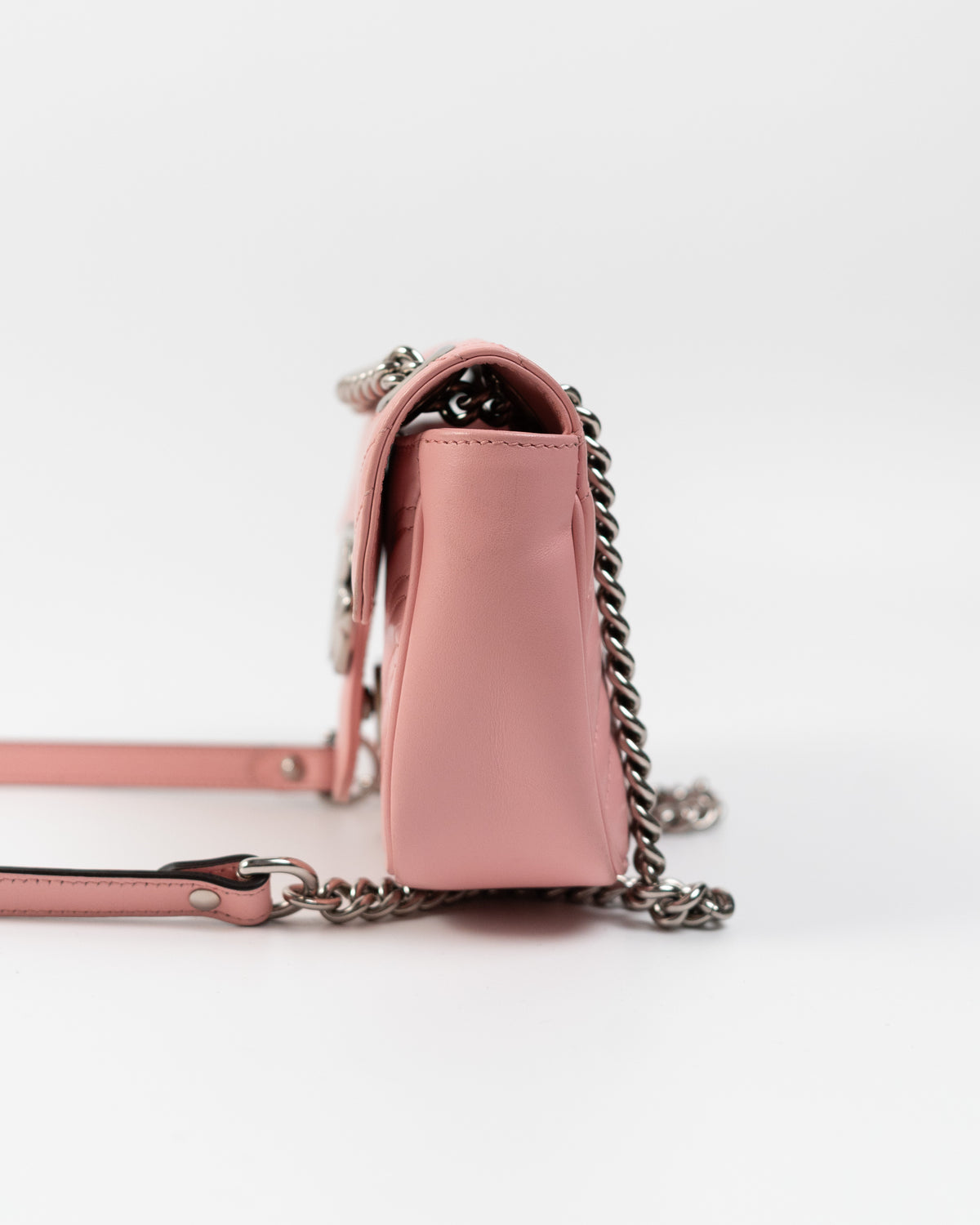 Gucci Borsa GG Marmont Small Pelle Matelassé Rosa second hand luxury - Aurea Luxury Lab