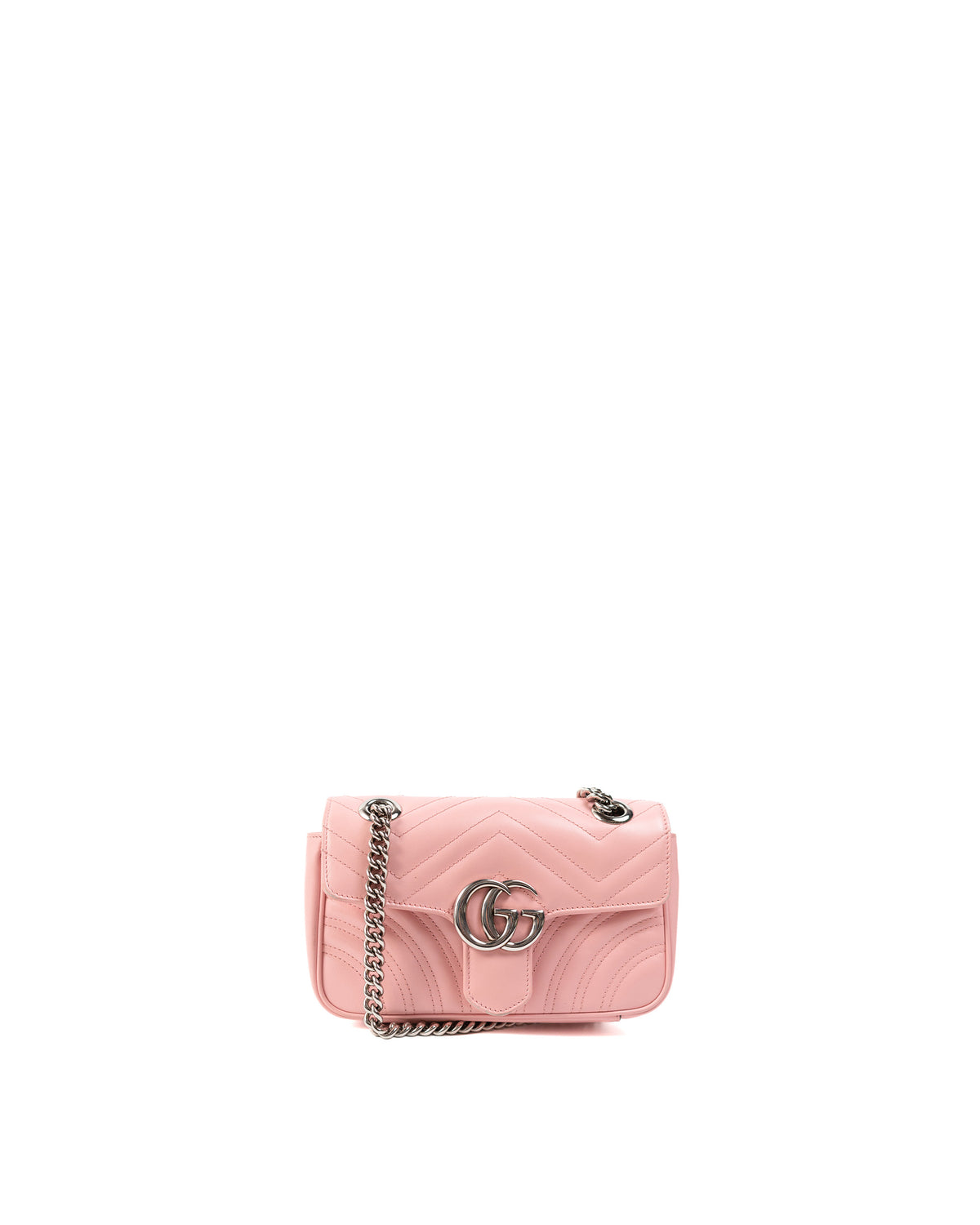 Gucci Borsa GG Marmont Small Pelle Matelassé Rosa usata autentica - Aurea Luxury Lab