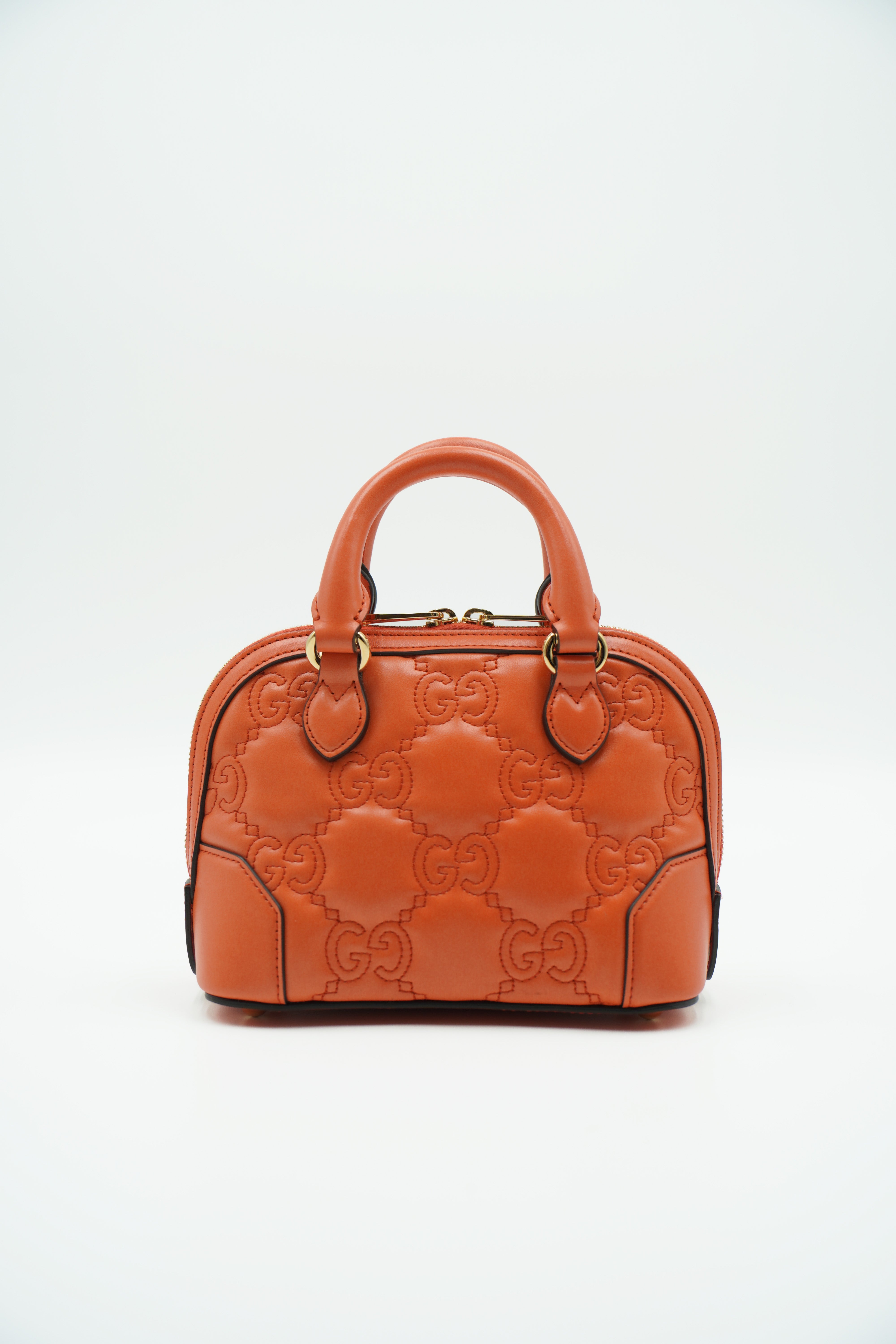 Gucci Borsa GG Matelassè Piccola In Pelle Arancione