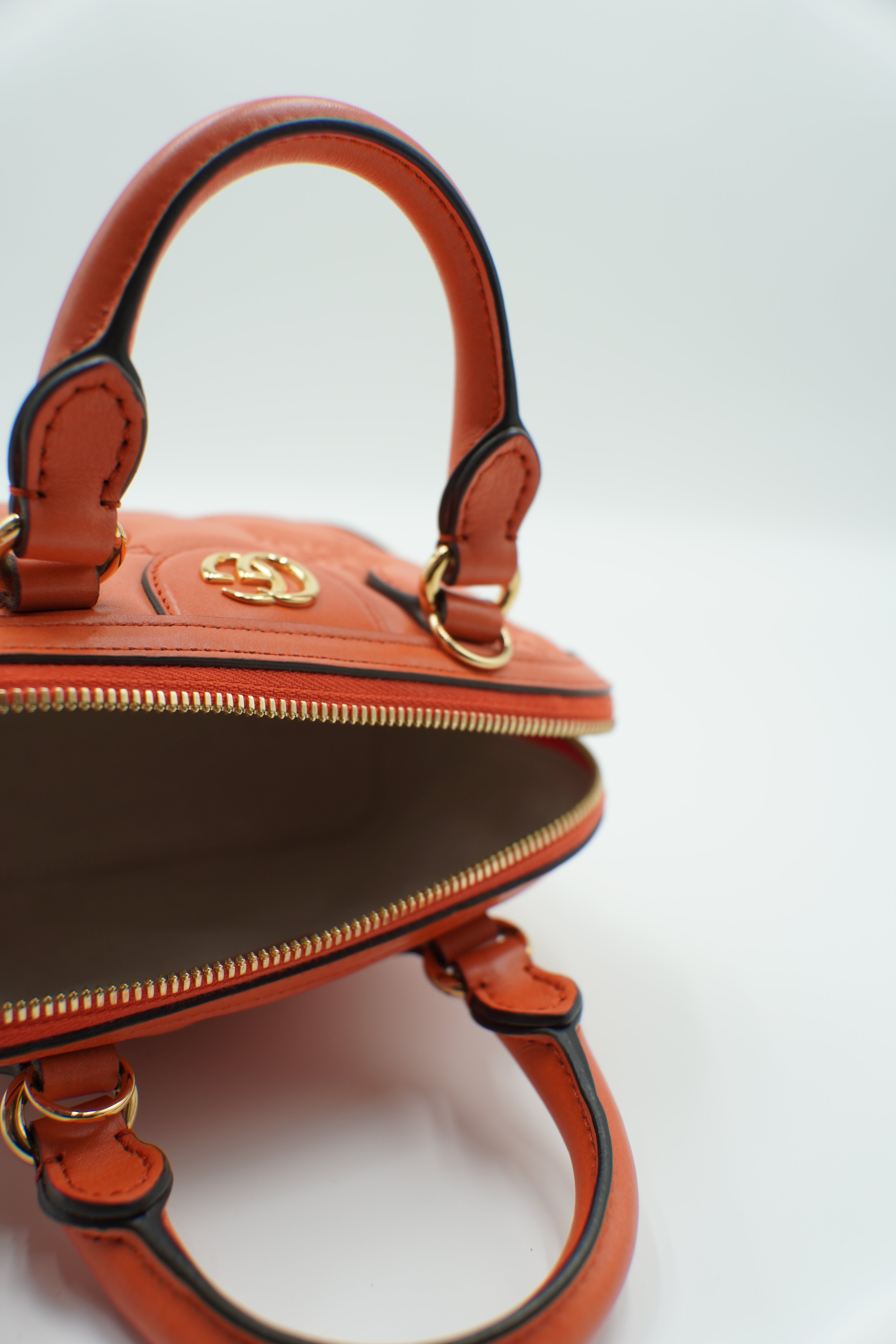 Gucci Borsa GG Matelassè Piccola In Pelle Arancione