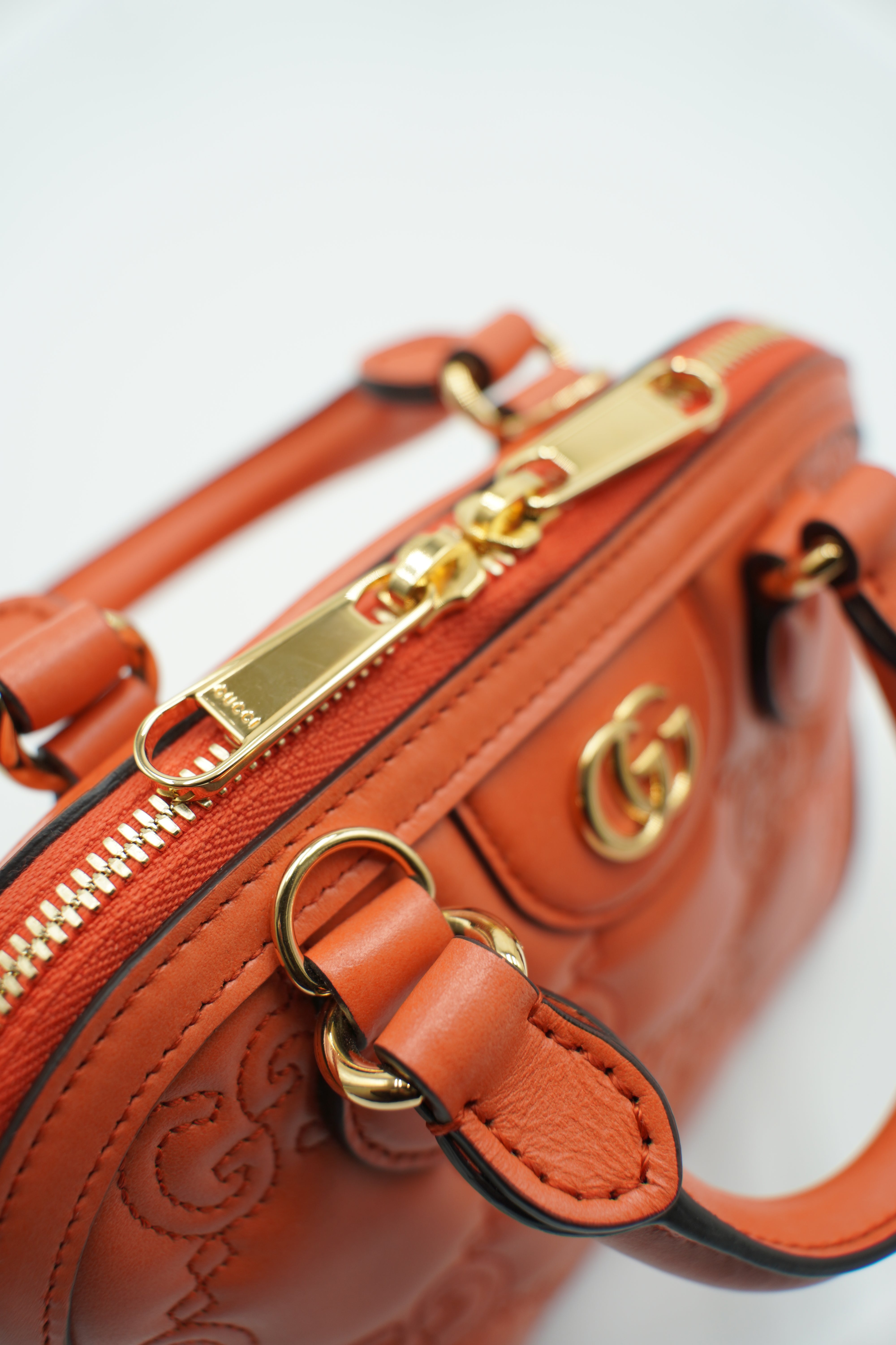 Gucci Borsa GG Matelassè Piccola In Pelle Arancione