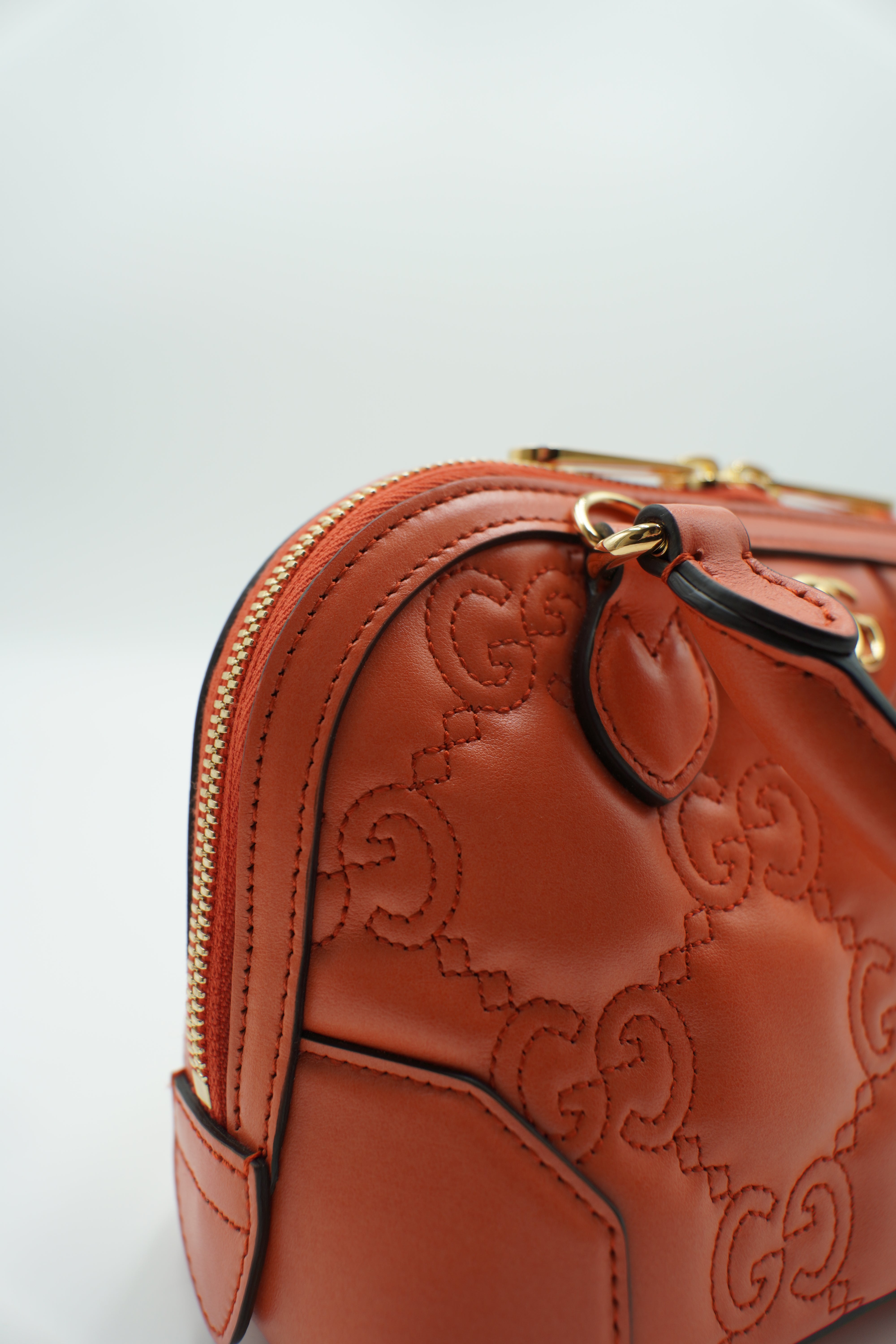 Gucci Borsa GG Matelassè Piccola In Pelle Arancione