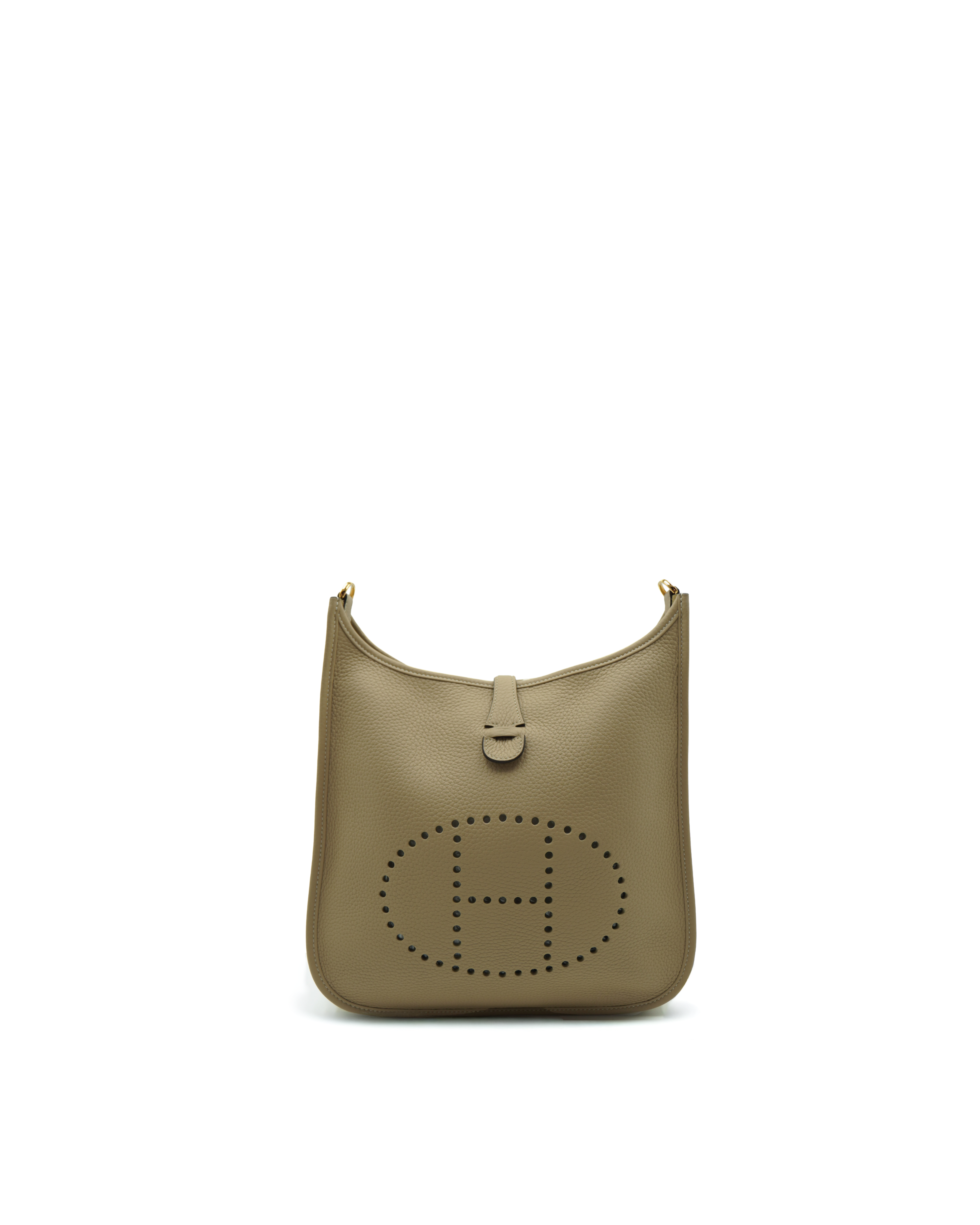 Hermès Borsa Evelyn 29 cm Pelle Clemence Beige