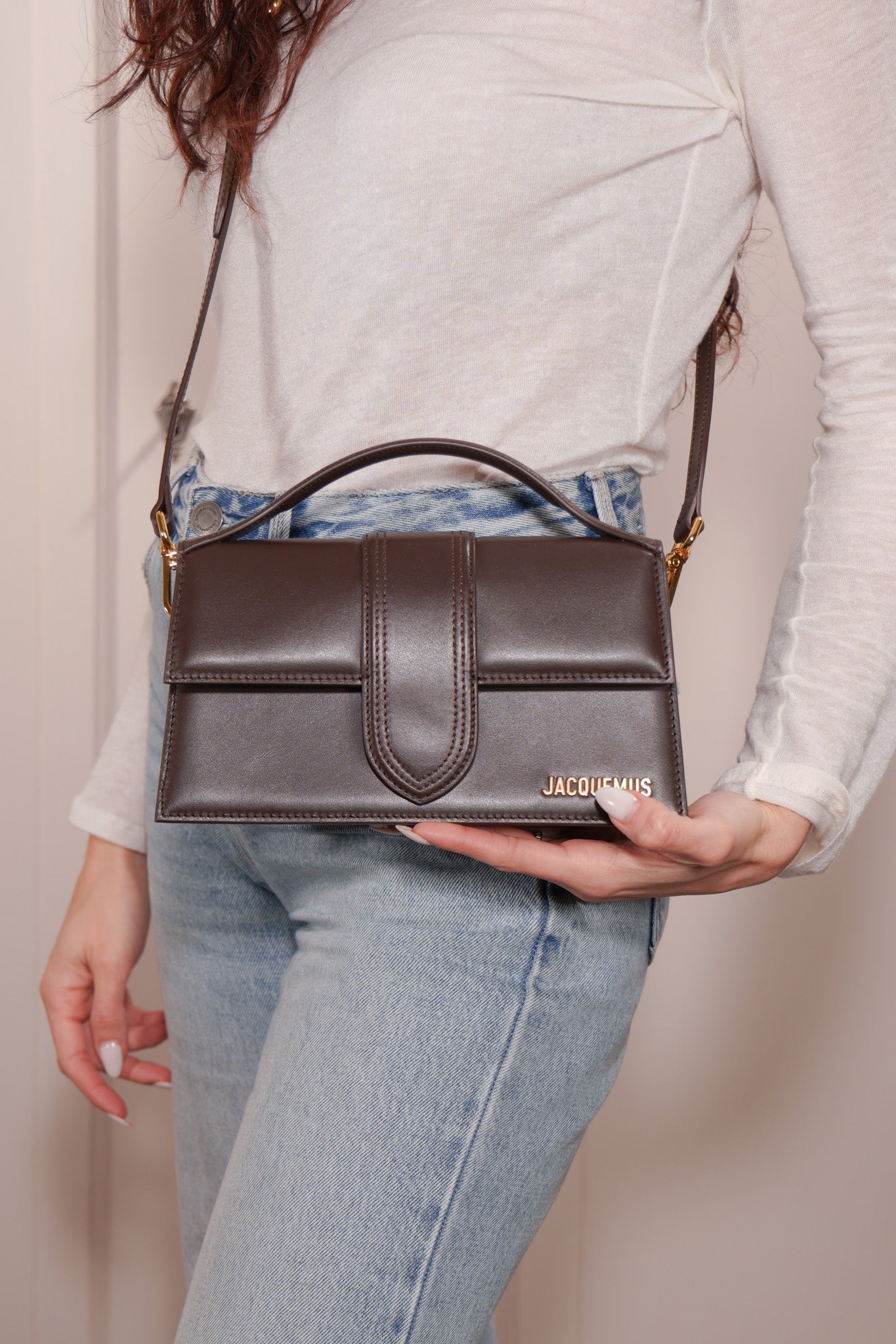 Jacquemus Il Grande Bambino Bag in Brown Leather