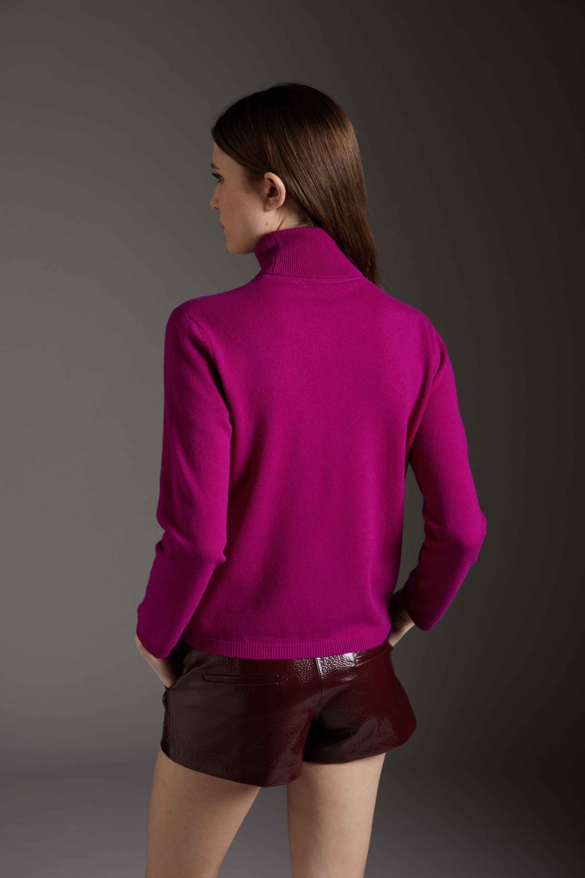 Kangra Women's 100% Cashmere Boxing Turtleneck