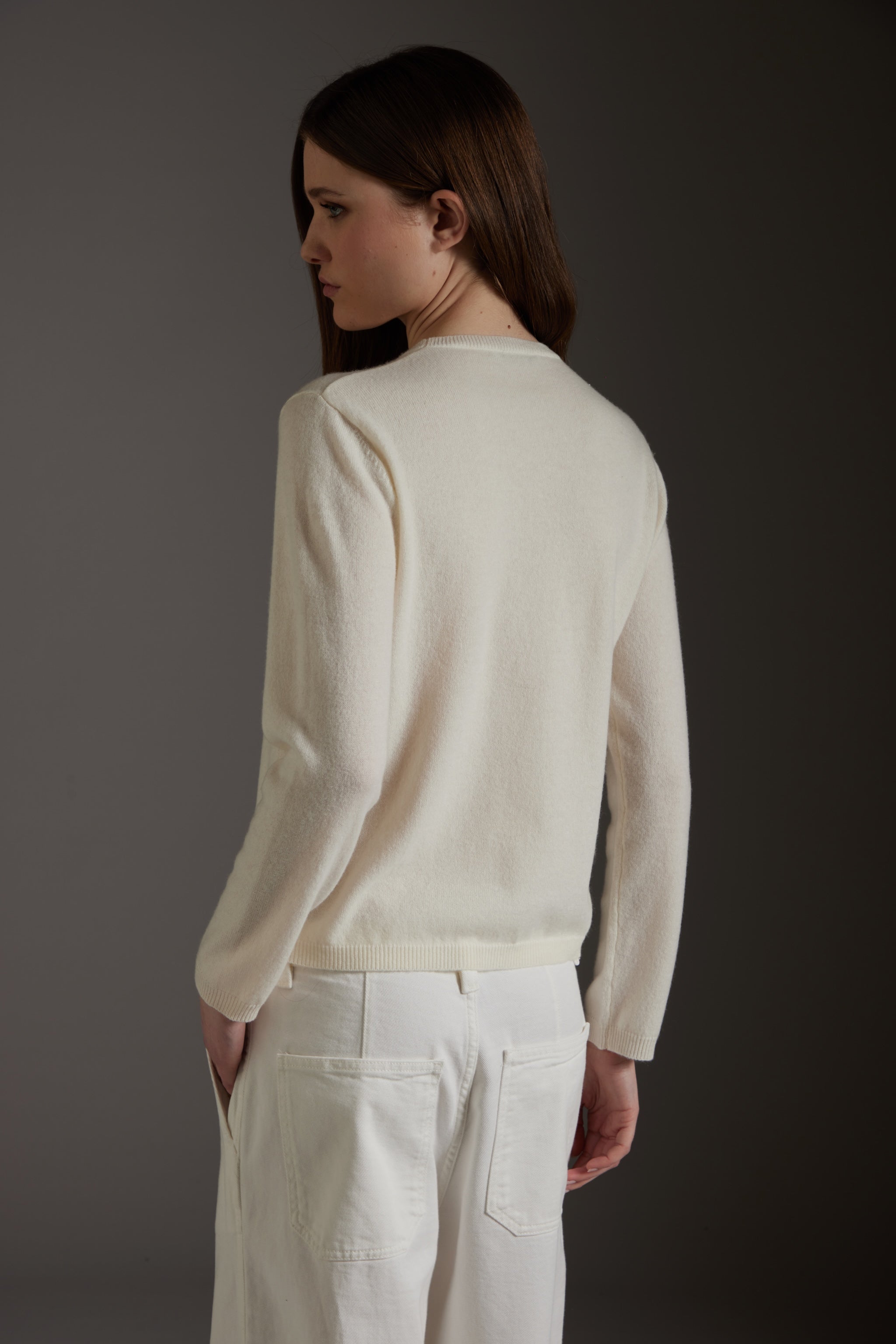 Kangra Women's Crew Neck Sweater Regular 100% Cashmere