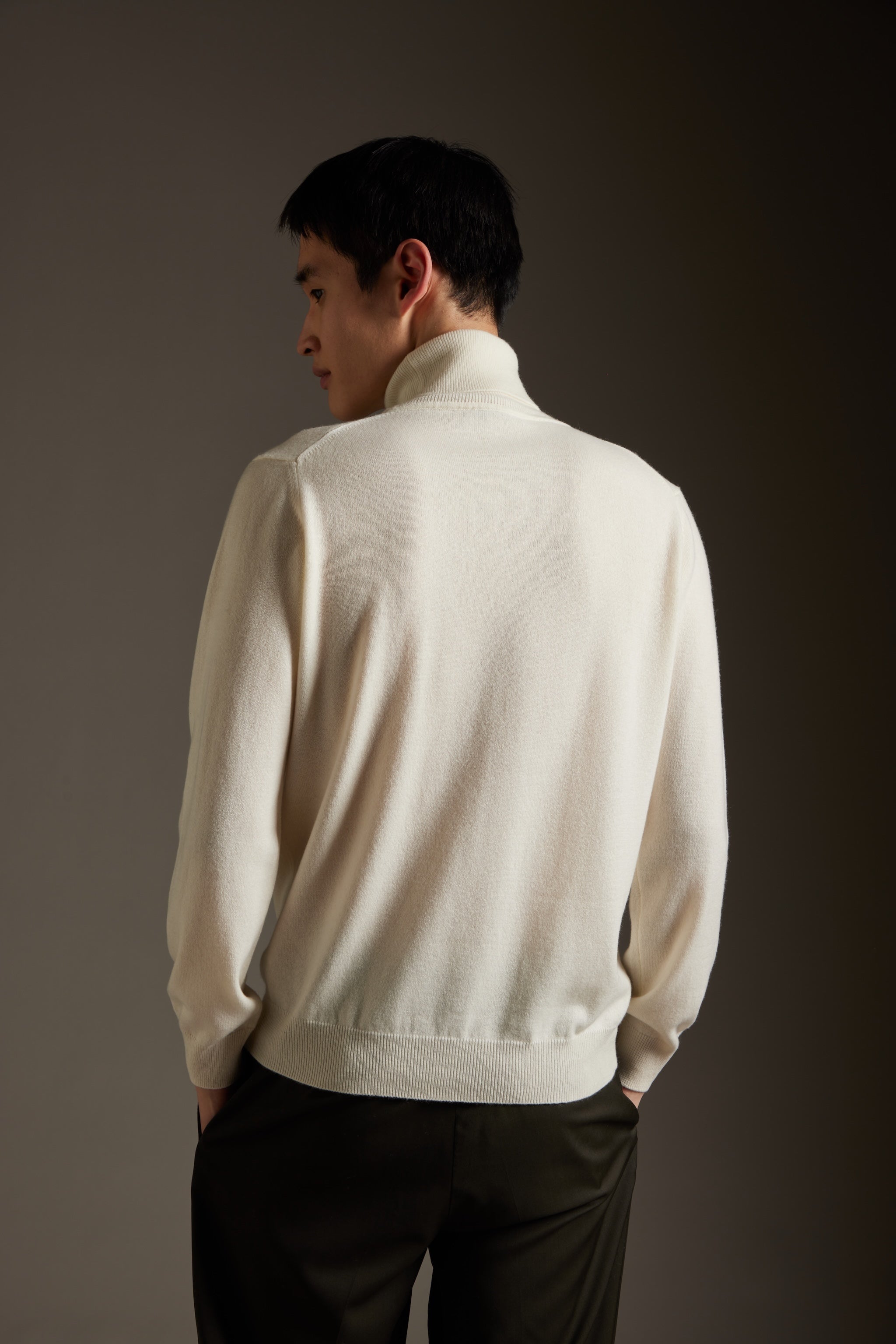Kangra Men's Basic Shaved Turtleneck 100% Cashmere