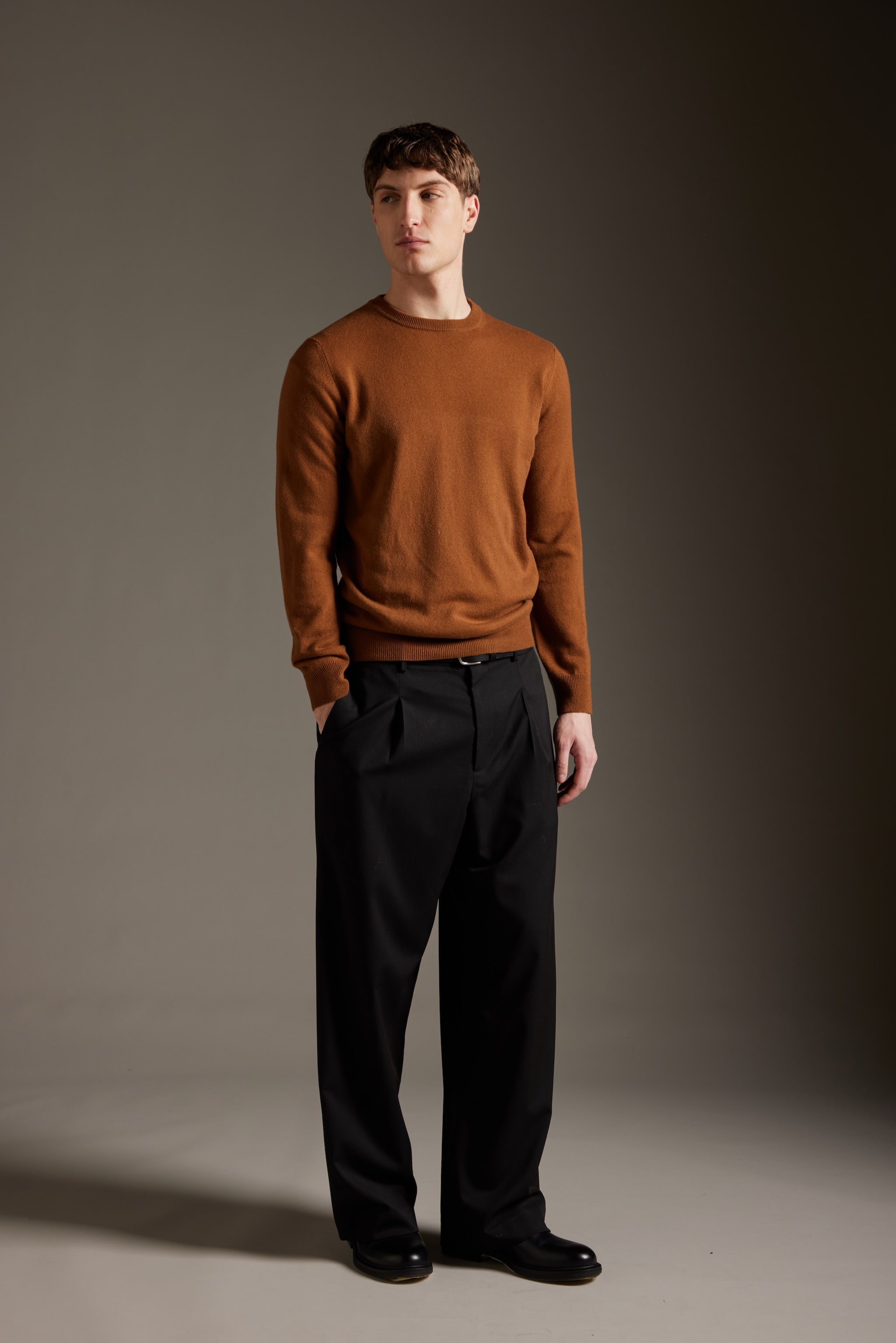 Kangra Men's 100% Cashmere Crew Neck Sweater