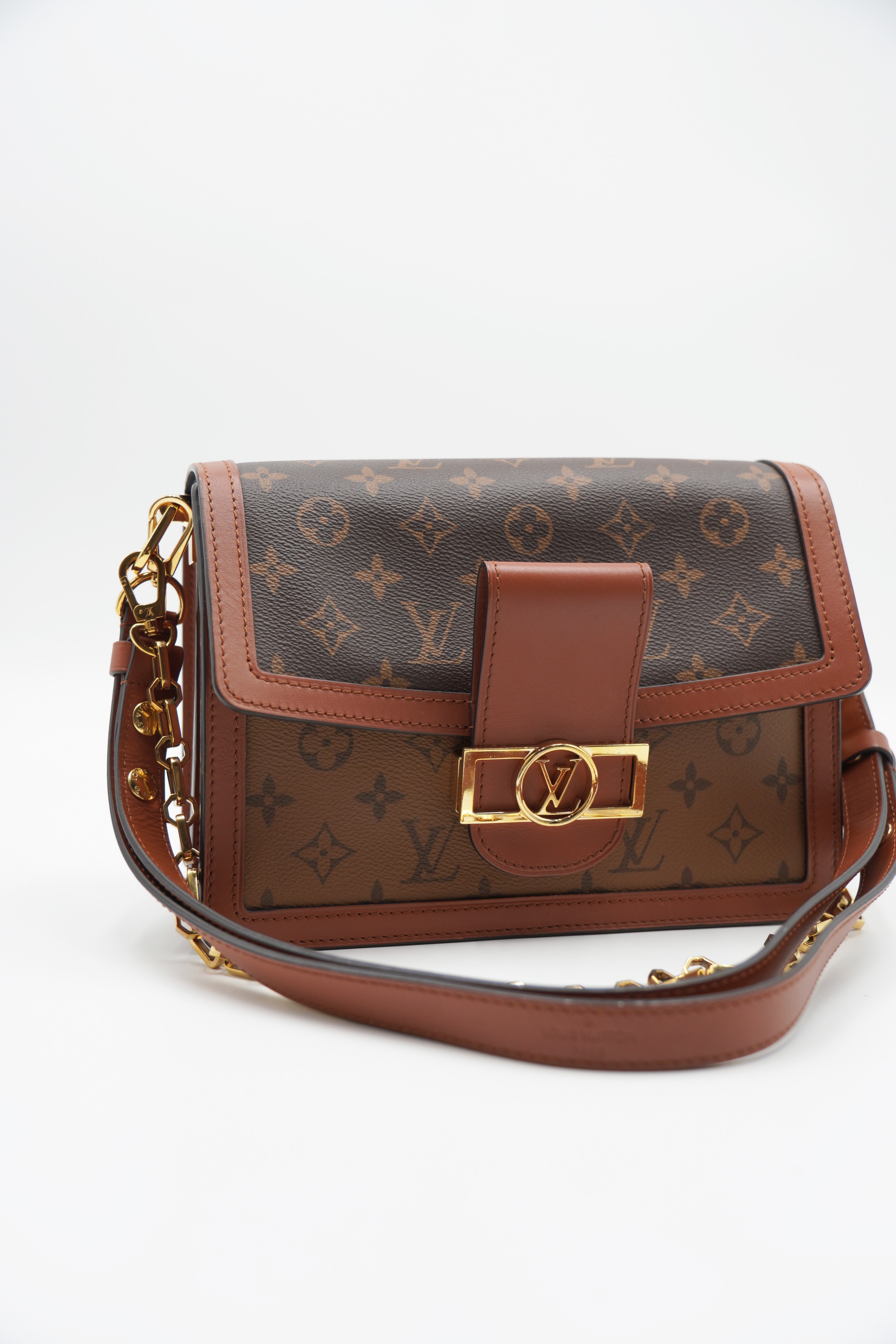 Louis Vuitton Borsa Dauphine MM Monogram Marrone Reverse pre-owned autentica - Aurea Luxury Lab
