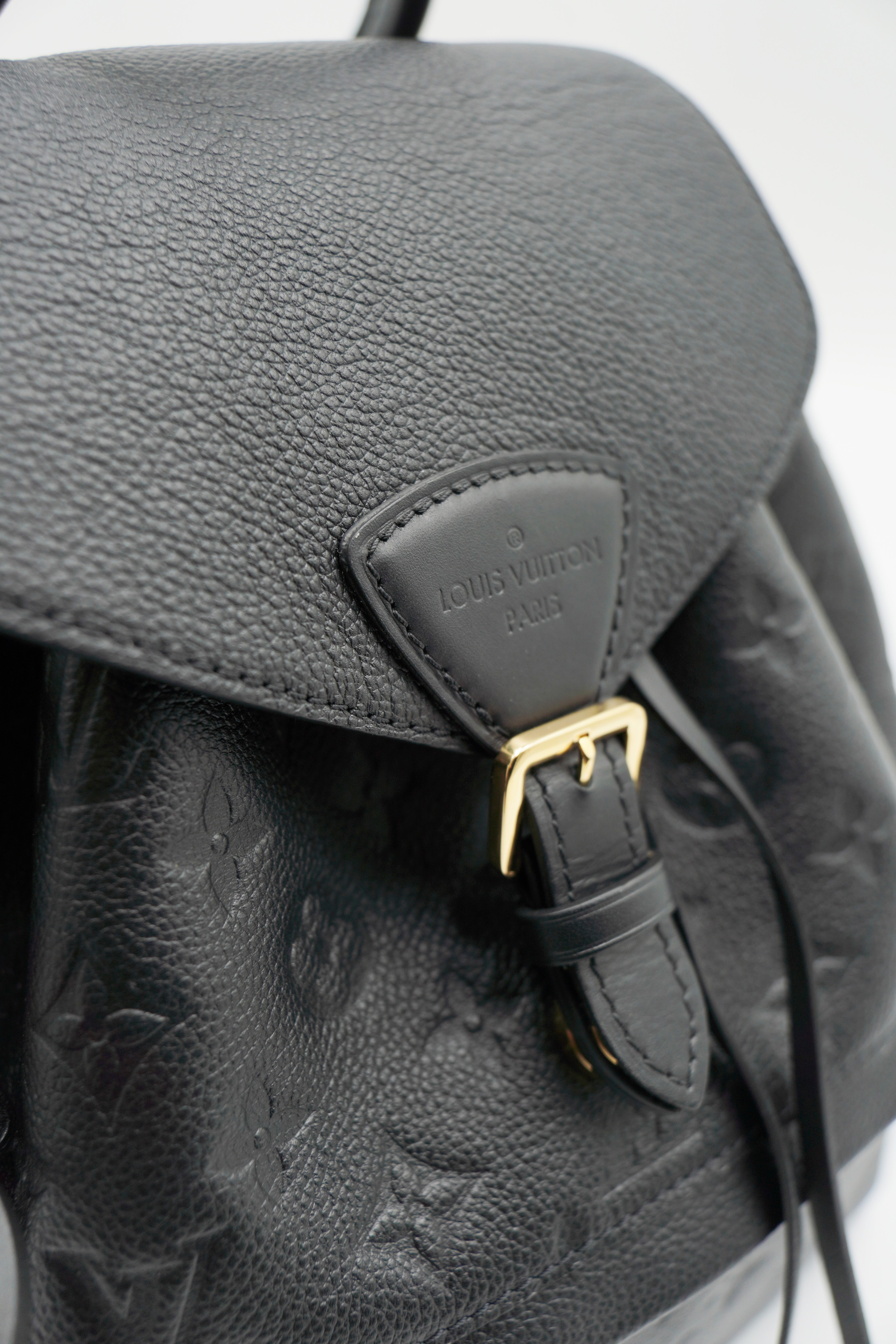 Louis Vuitton Montsouris PM Backpack in Black Leather