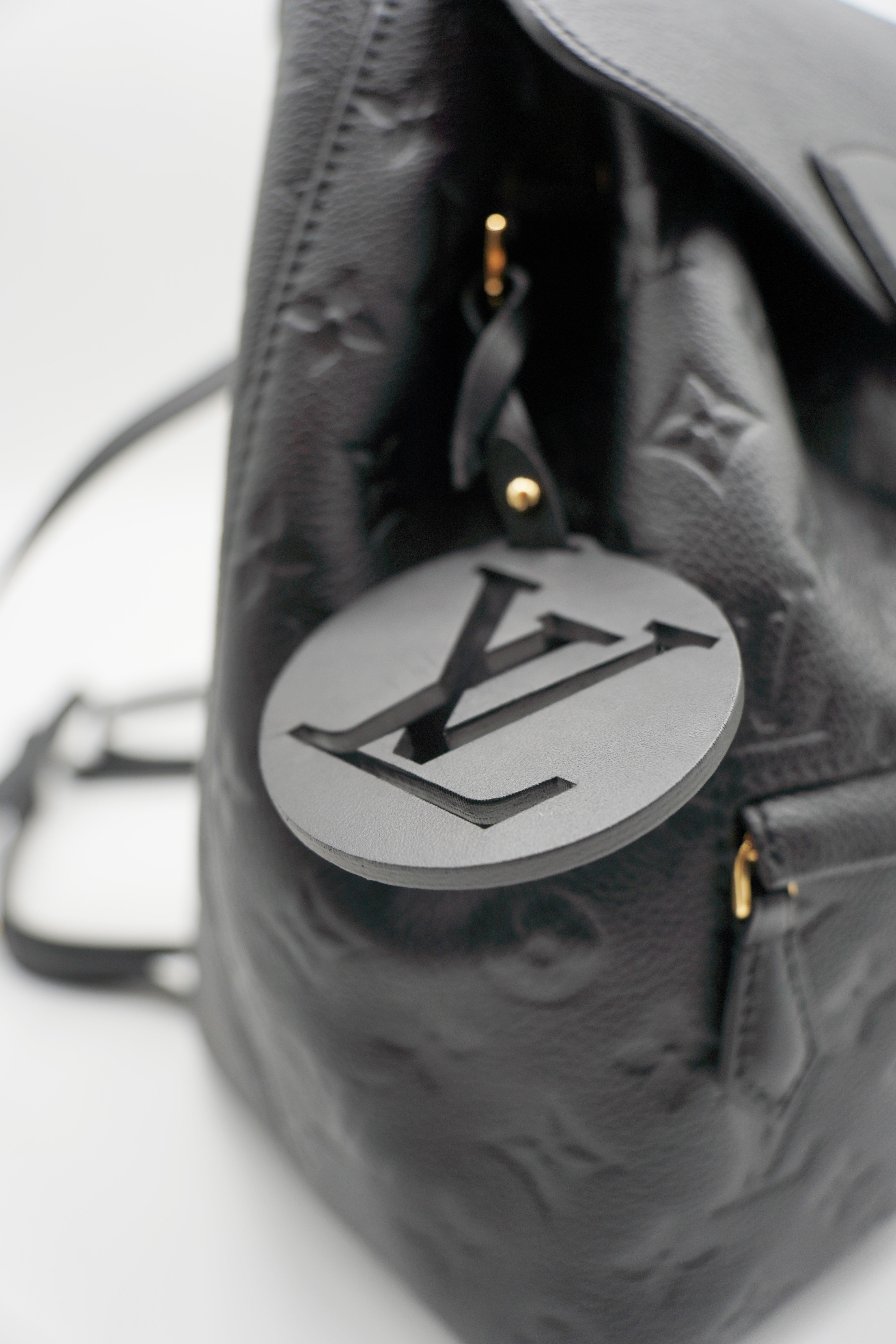 Louis Vuitton Montsouris PM Backpack in Black Leather