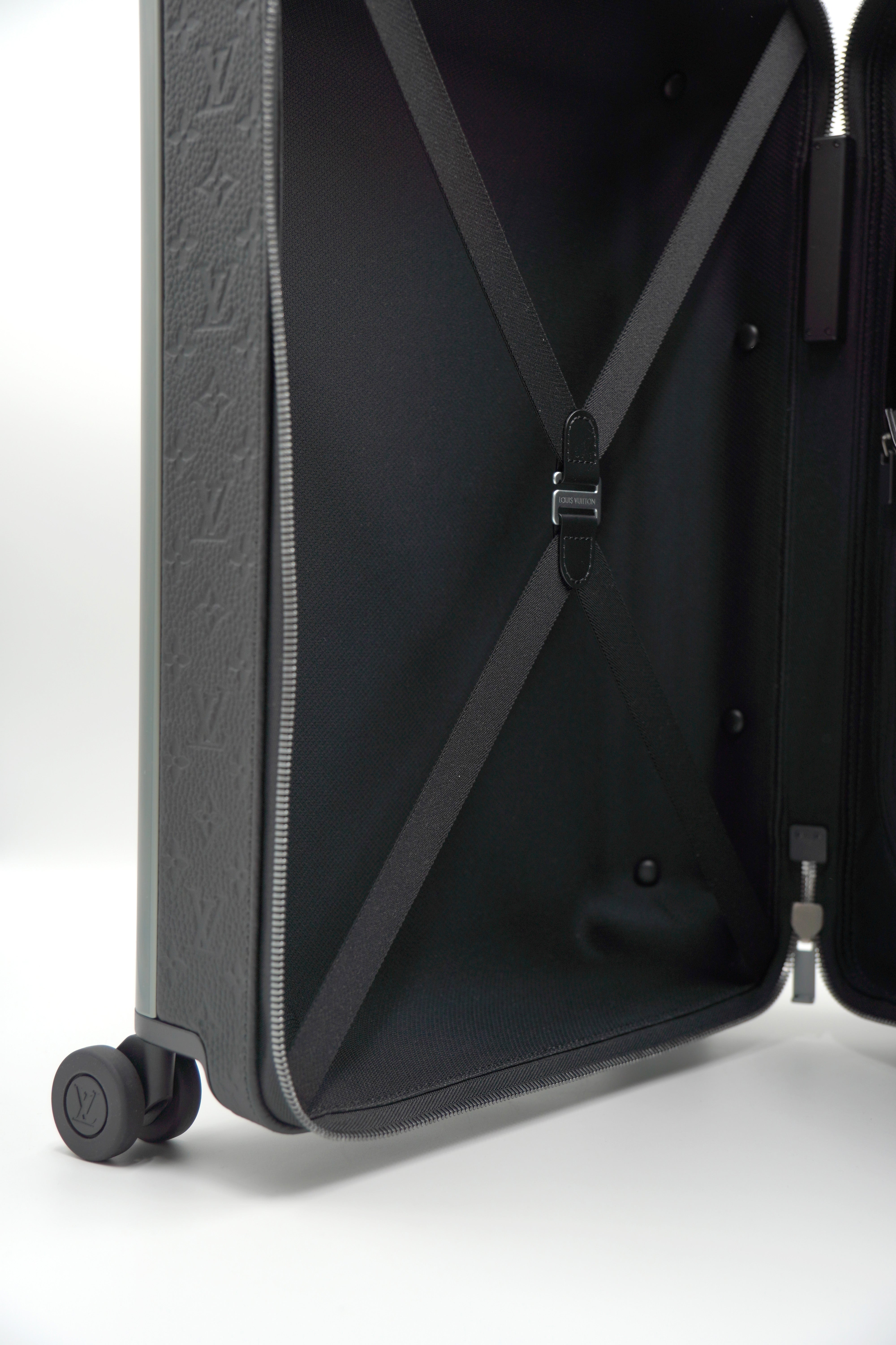 Louis Vuitton Trolley Horizon 55 Taurillon Monogram Black Leather - Authentic Used