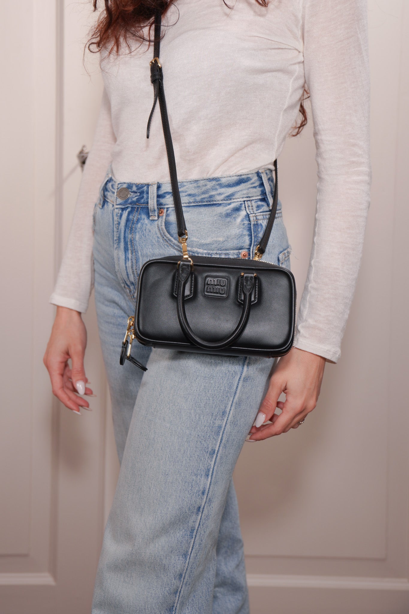 Miu Miu Borsa Arcadie Small Nera luxury resale autentica - Aurea Luxury Lab