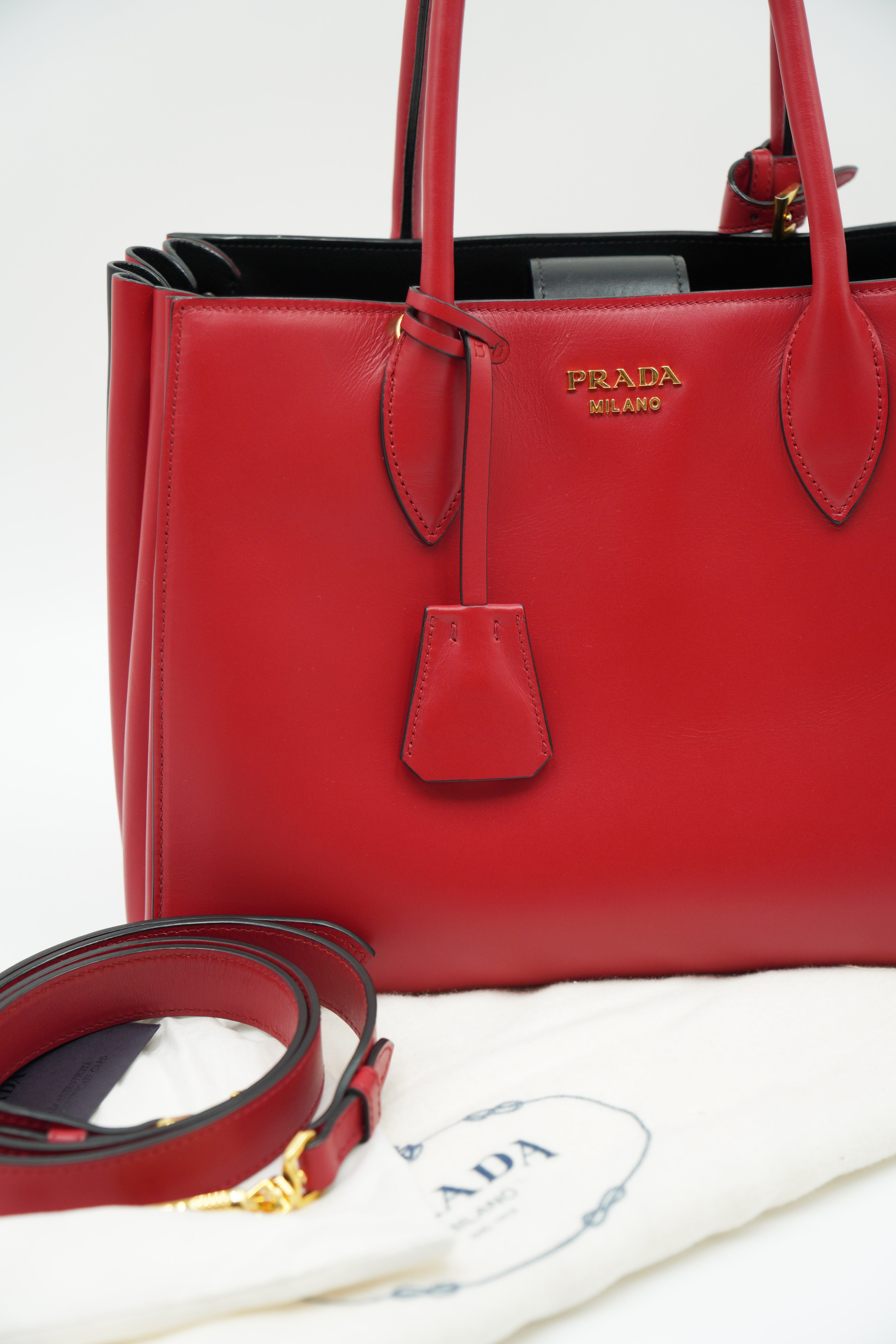 Prada Borsa Bibliothèque Pelle Rossa - Usato Autentico