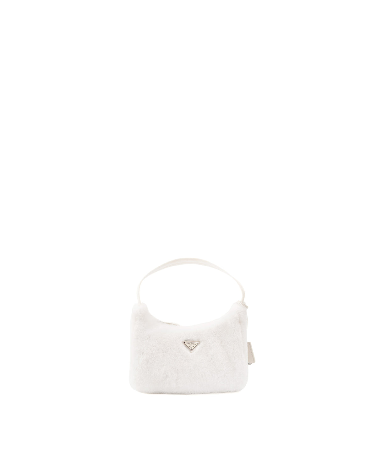 Prada Borsa Re-Edition 2000 Mini Pelliccia Bianca usata autentica - Aurea Luxury Lab