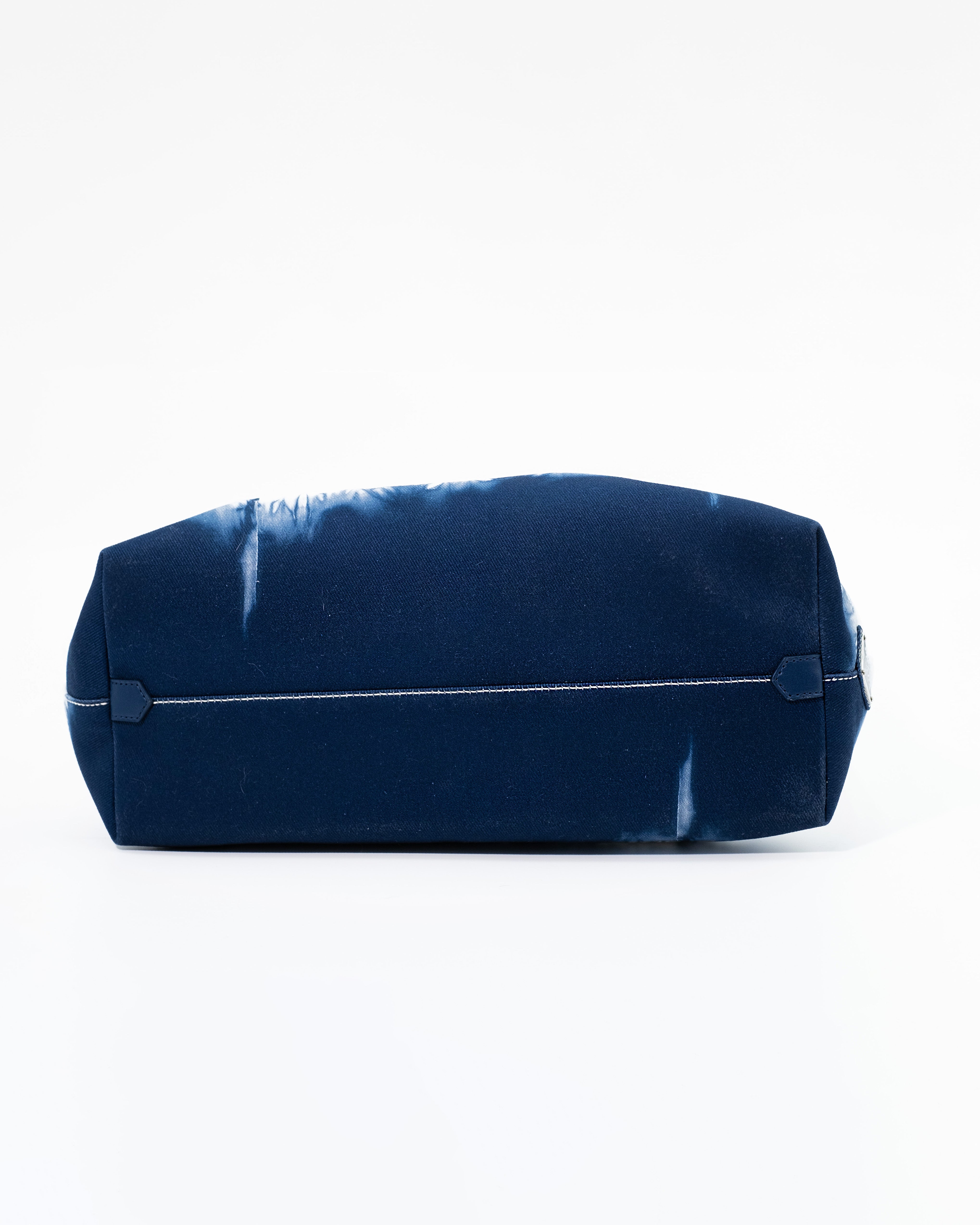 Prada Borsa Tote Canvas Drill Tie-Dye Blu e Bianco borsa usata autentica - Aurea Luxury Lab