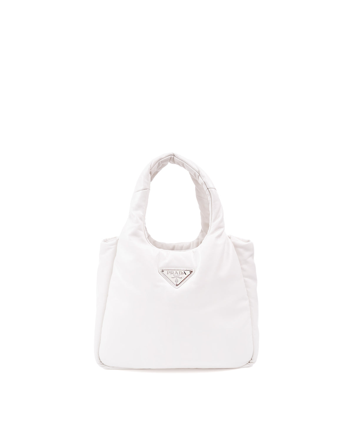Prada Borsa Prada Soft Medium Pelle Nappa Imbottita Bianca usata autentica - Aurea Luxury Lab