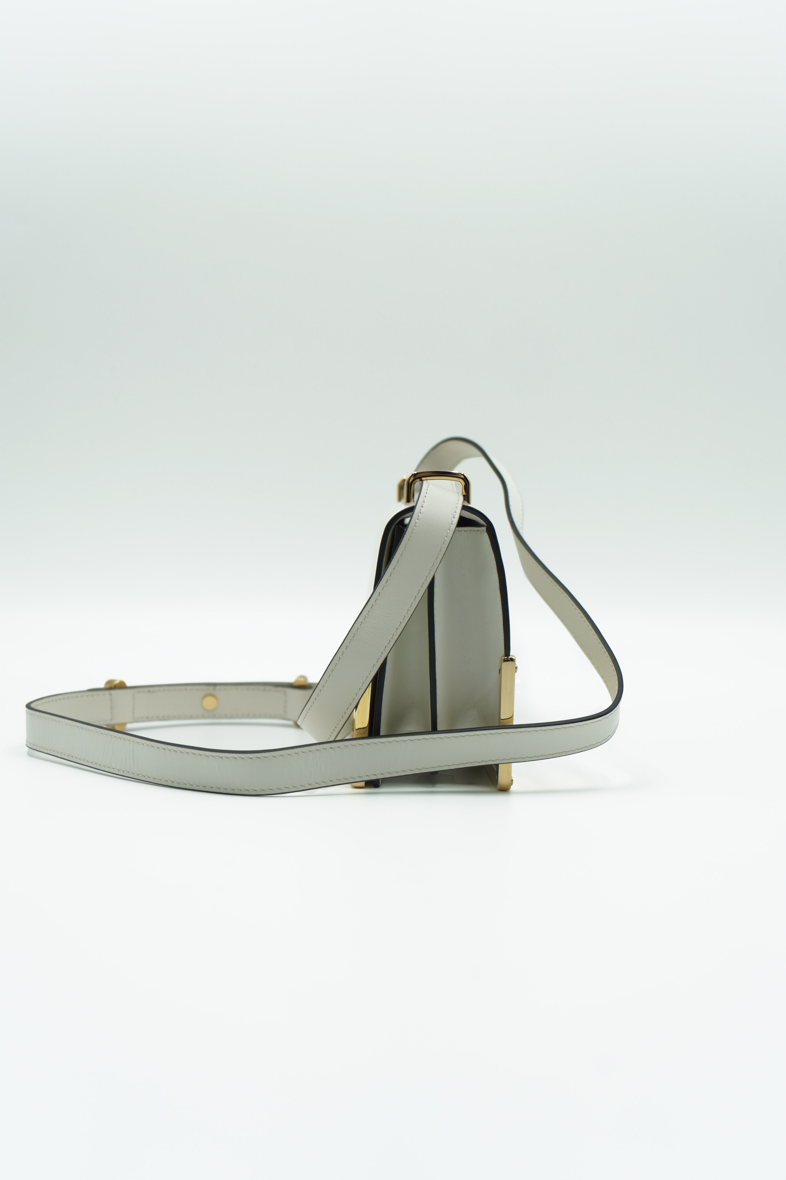 Prada White Leather Shoulder Bag