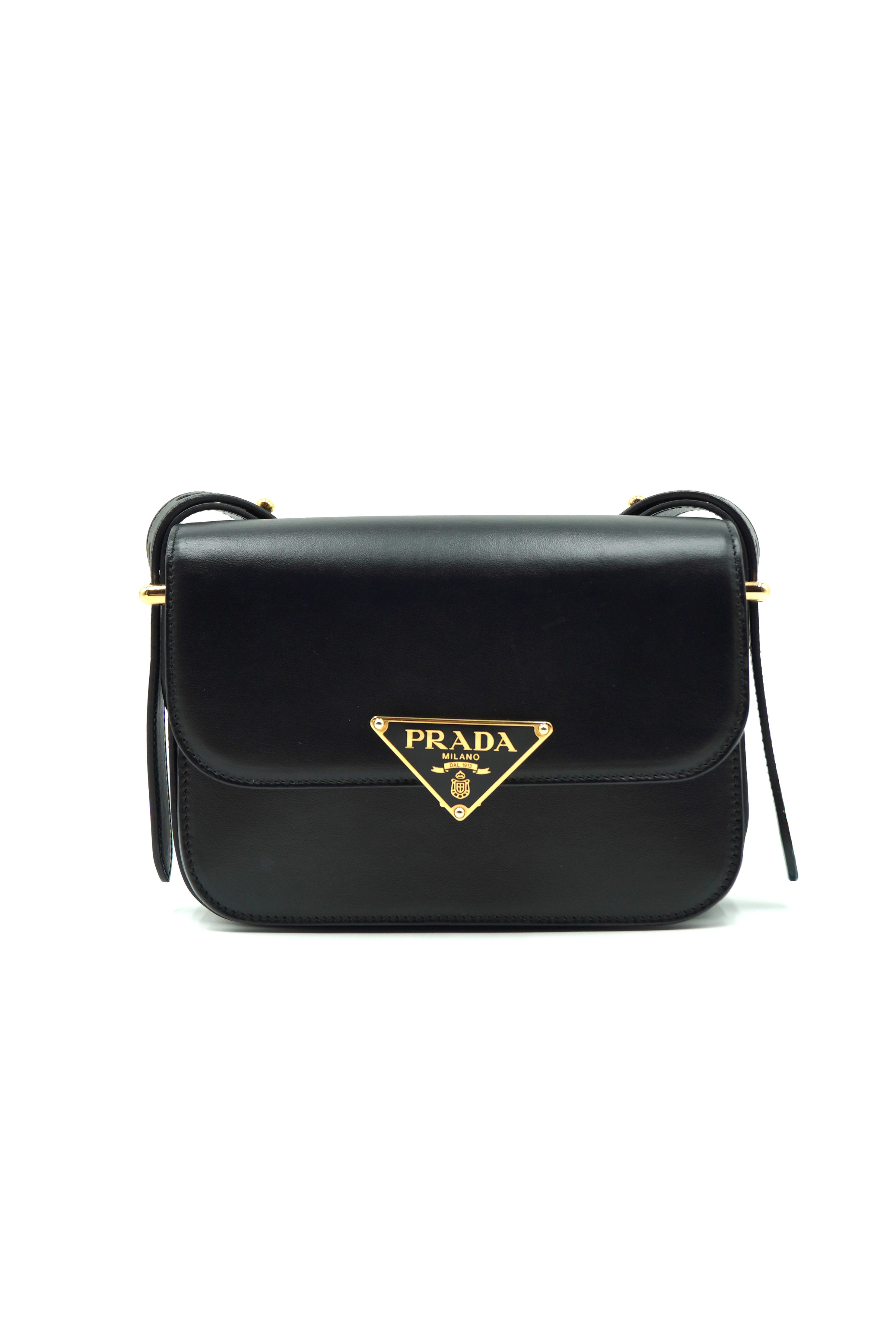 Prada Borsa Tracolla Embleme Pelle Nera - Usato Autentico