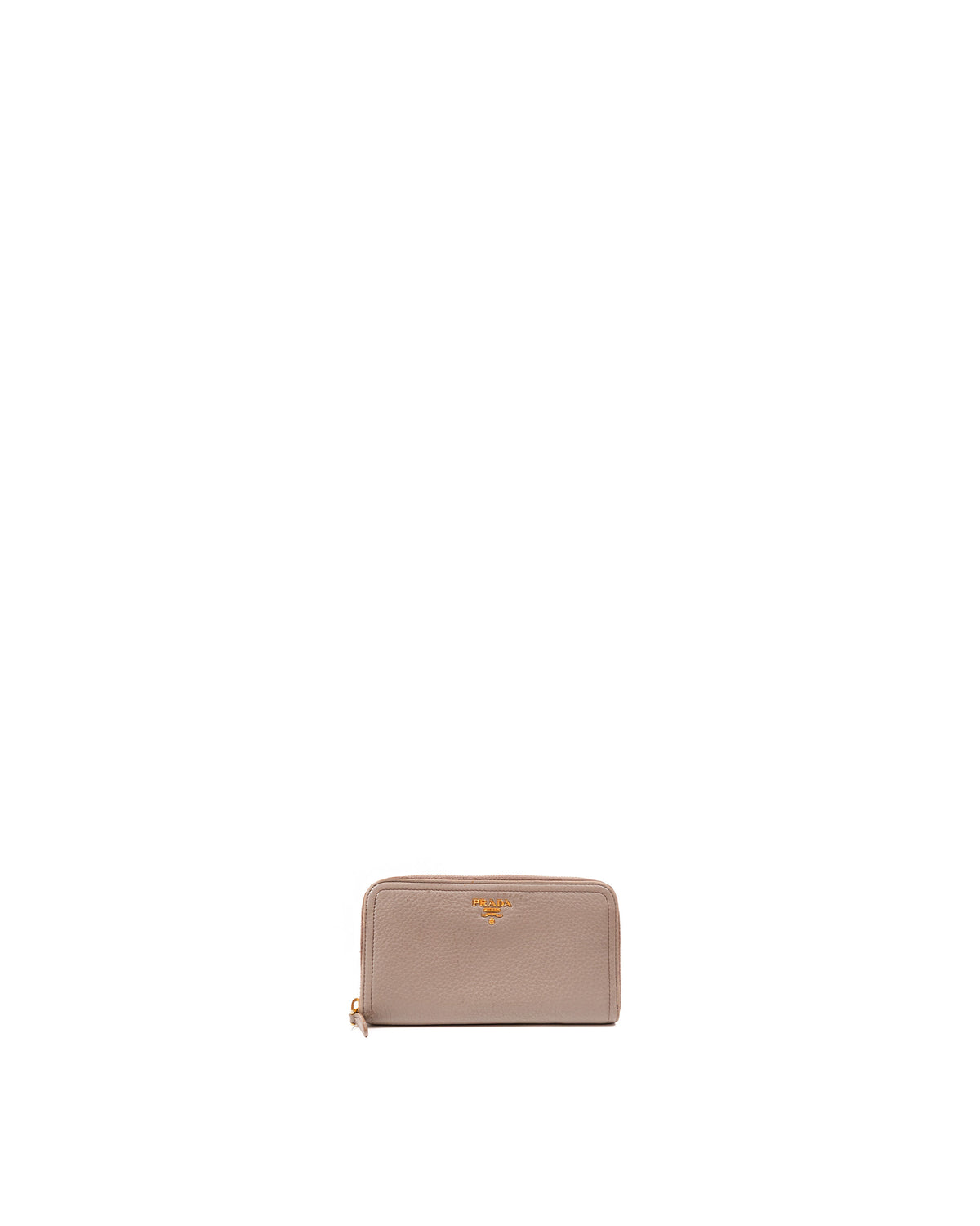 Prada Portafoglio Zip Around Pelle Martellata Beige usato autentico - Aurea Luxury Lab