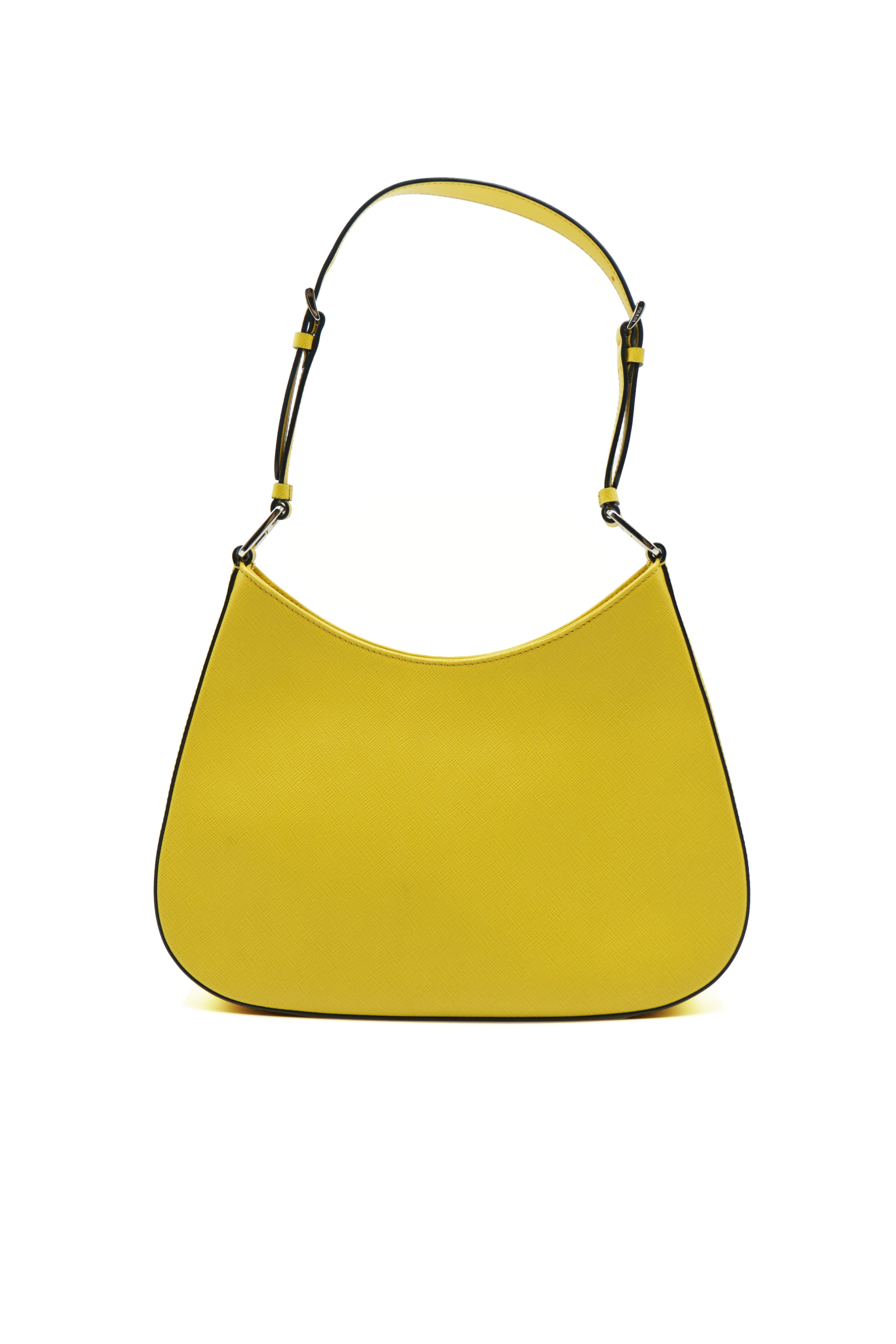 Bolso Prada Cleo en piel cepillada amarilla