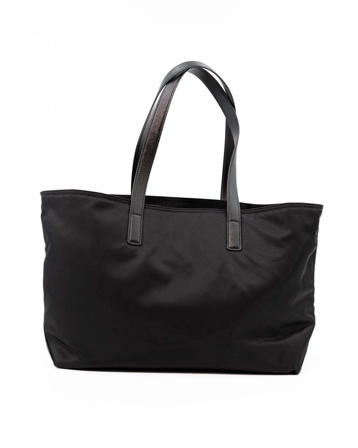 Prada Borsa Tote Re-Edition 1978 Large Re-Nylon Nera vista posteriore usata autentica - Aurea Luxury Lab