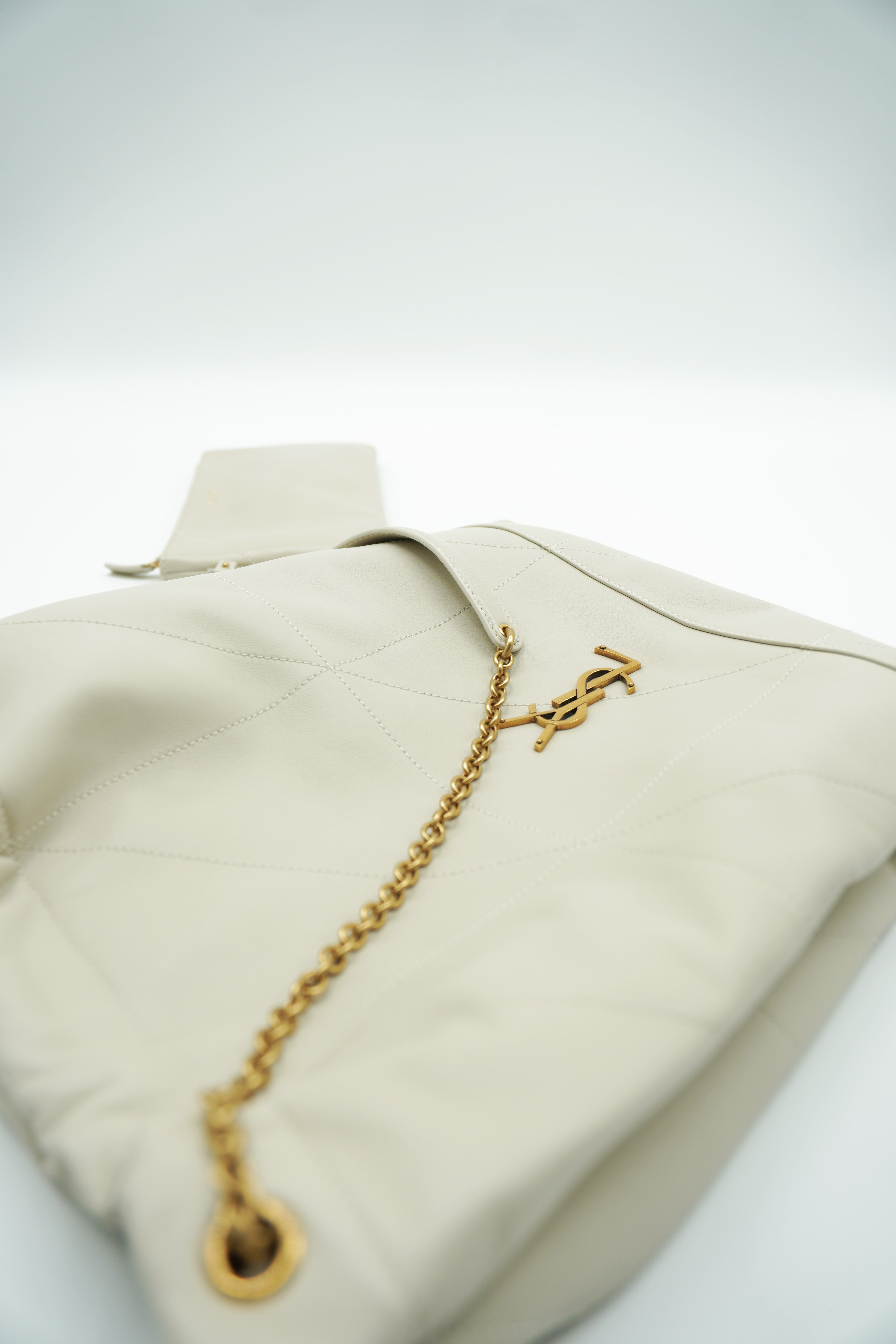 Saint Laurent Borsa Jamie Pochon Pelle Bianco borsa usata autentica - Aurea Luxury Lab