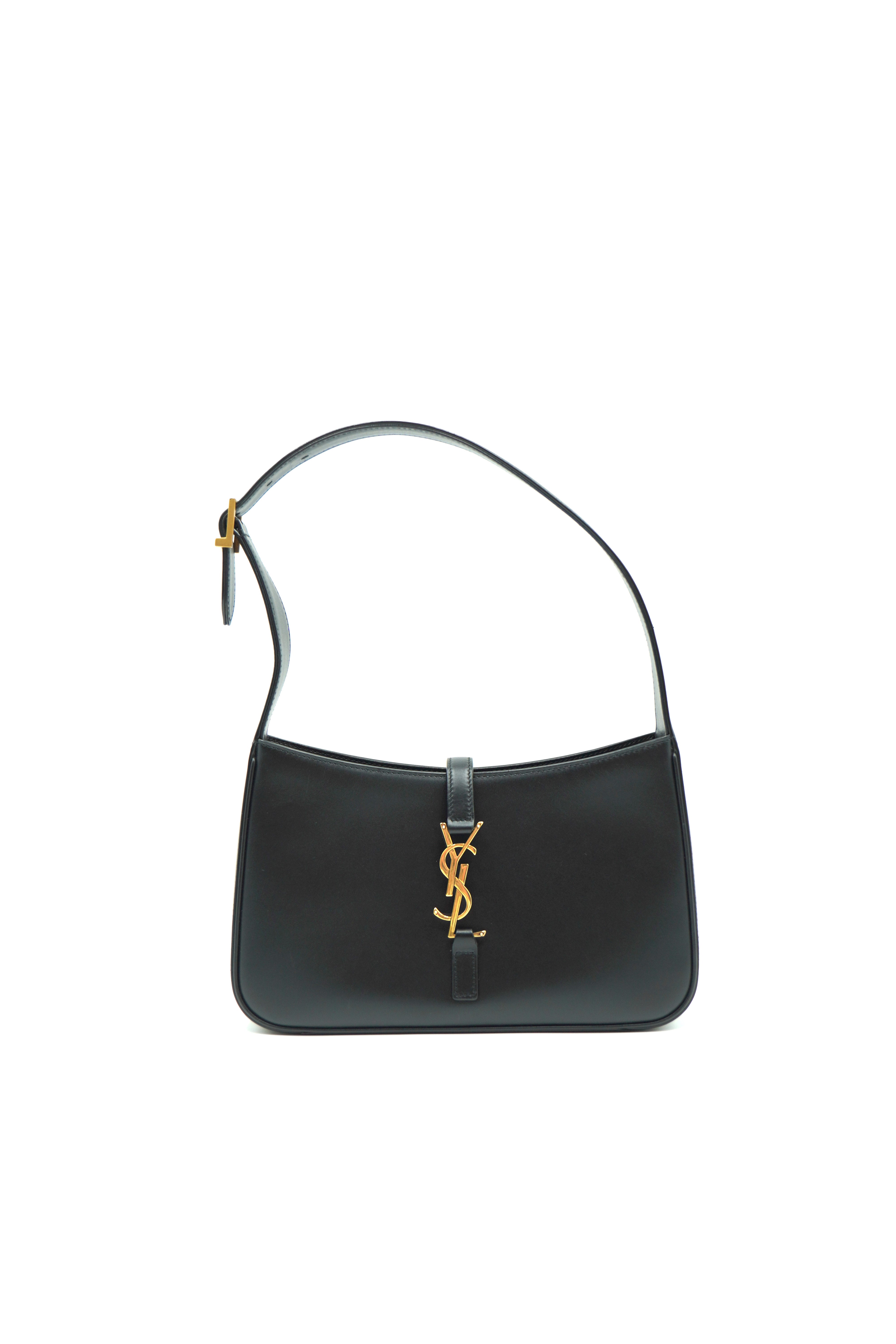 Saint Laurent Tasche Le 5 À 7 aus glattem schwarzem Leder — Authentisch gebraucht