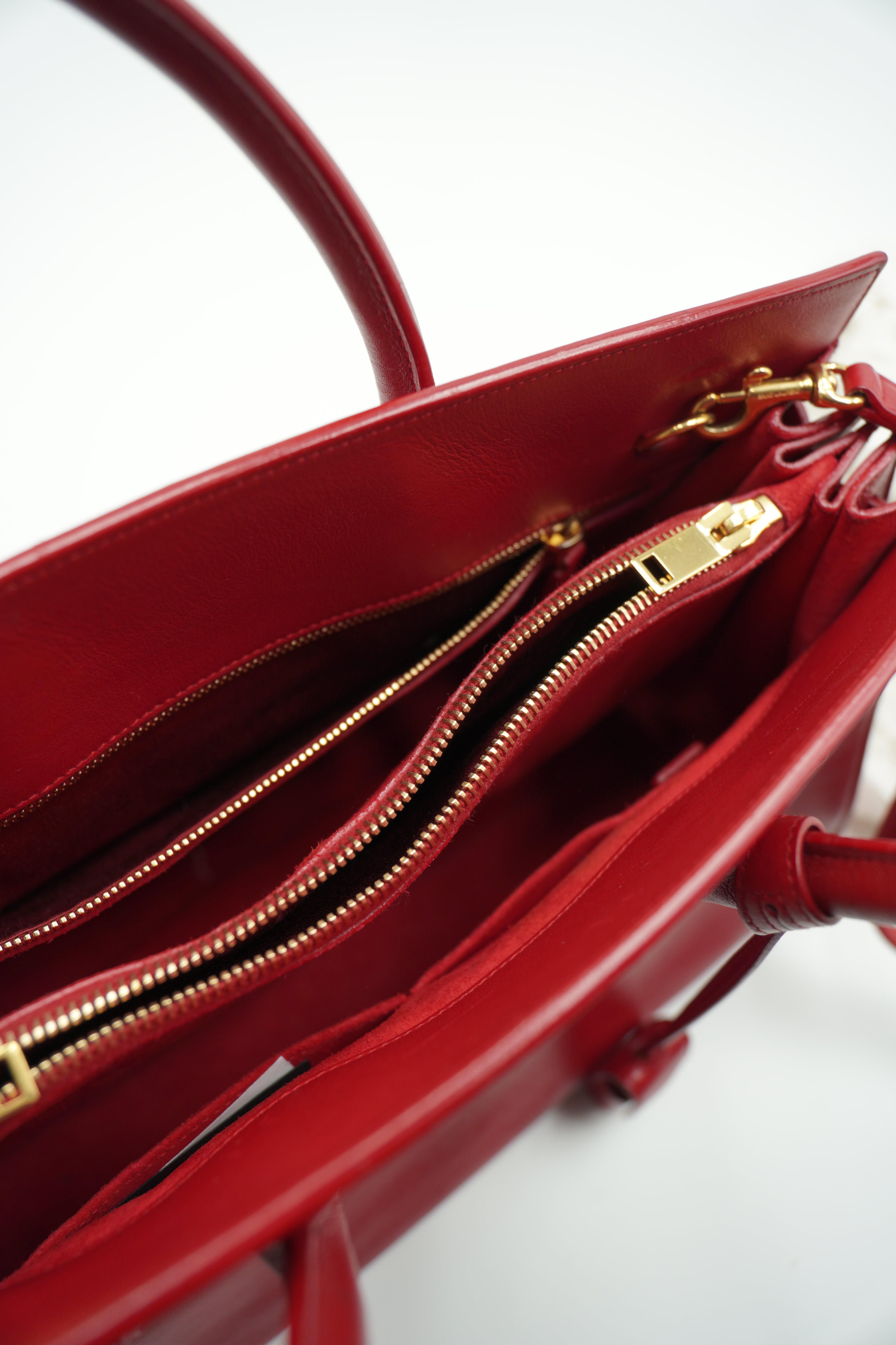 Saint Laurent Borsa Shopping Pelle Rossa Sac du Jour Medium
