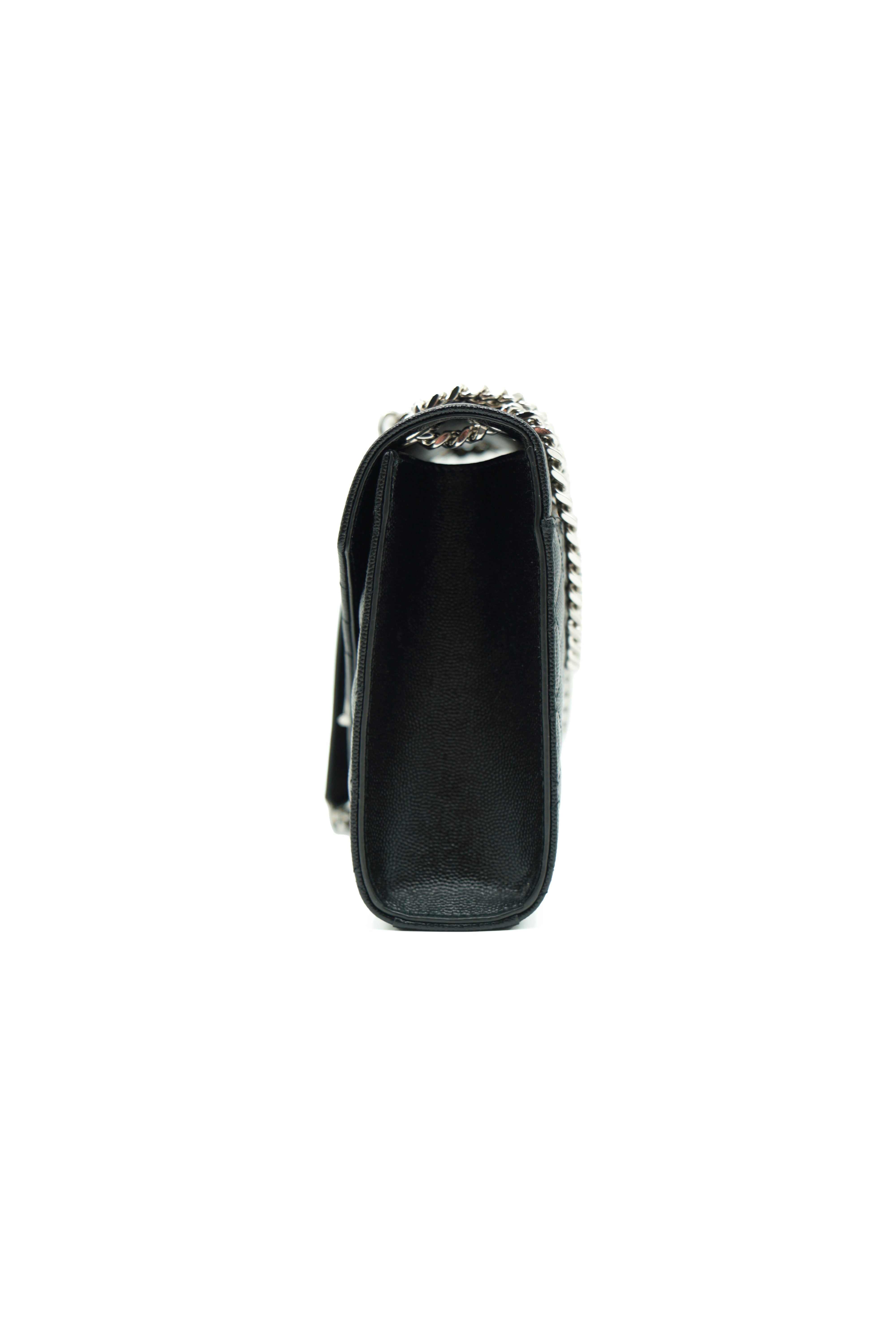 Saint Laurent Envelope Borsa Media In Pelle Martellata Nera - Usato Autentico