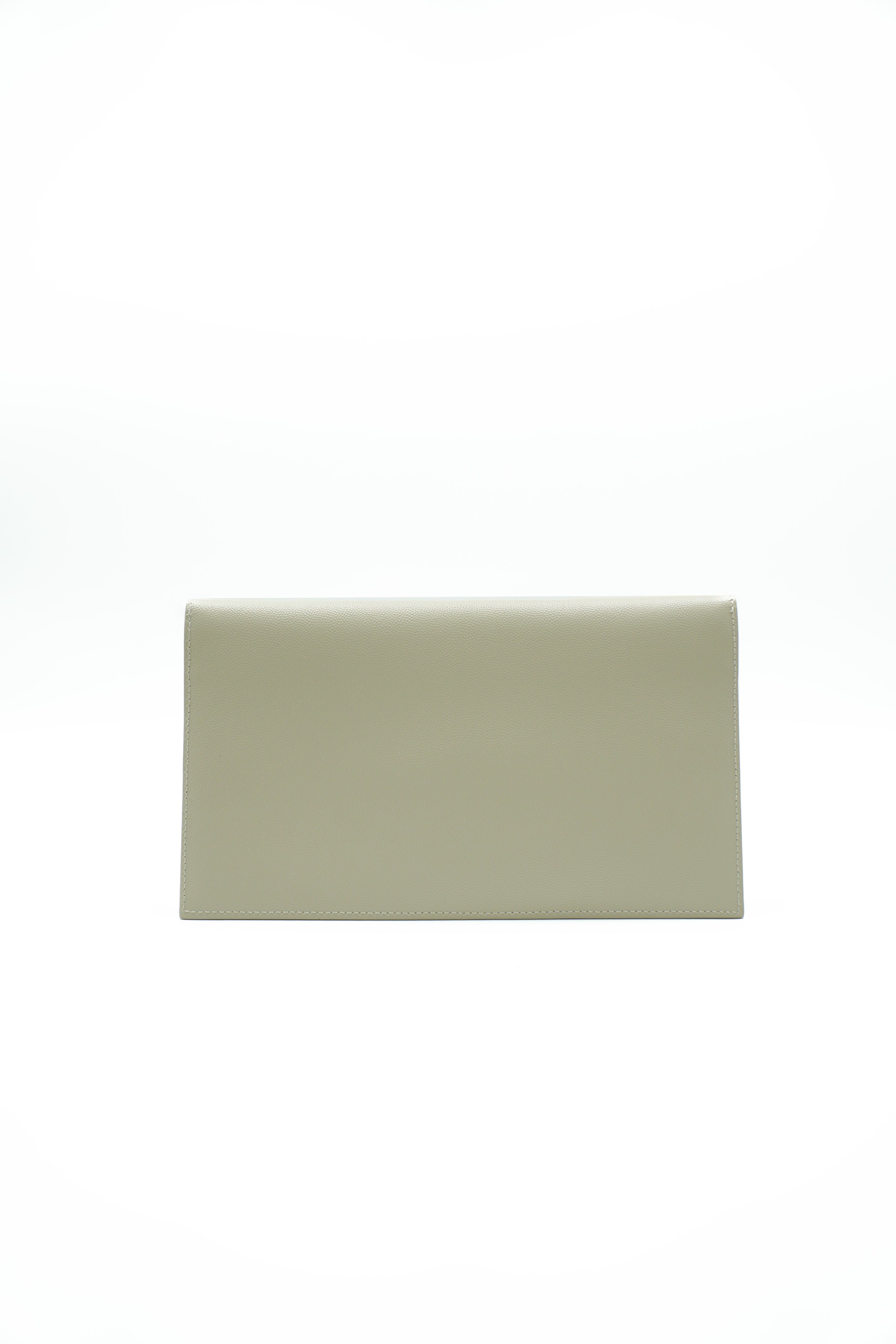Saint Laurent Pochette Uptown Pelle Groffata Beige