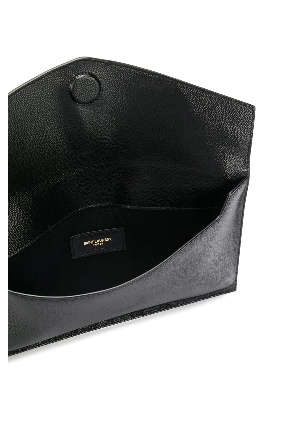 Saint Laurent Pochette Uptown Pelle Groffata Nera - Usato Autentico
