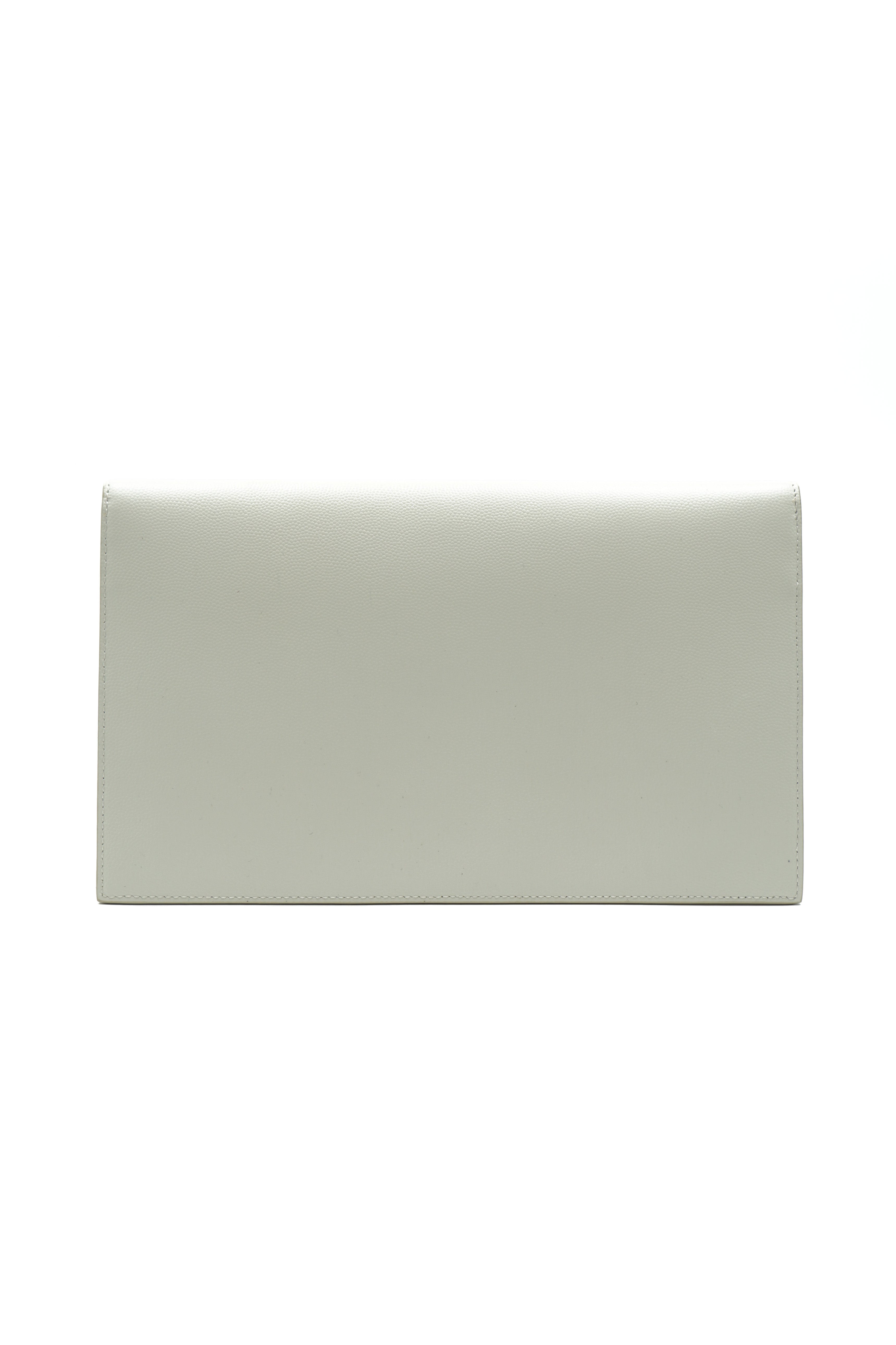 Saint Laurent Uptown Pochette de piel repujada color leche