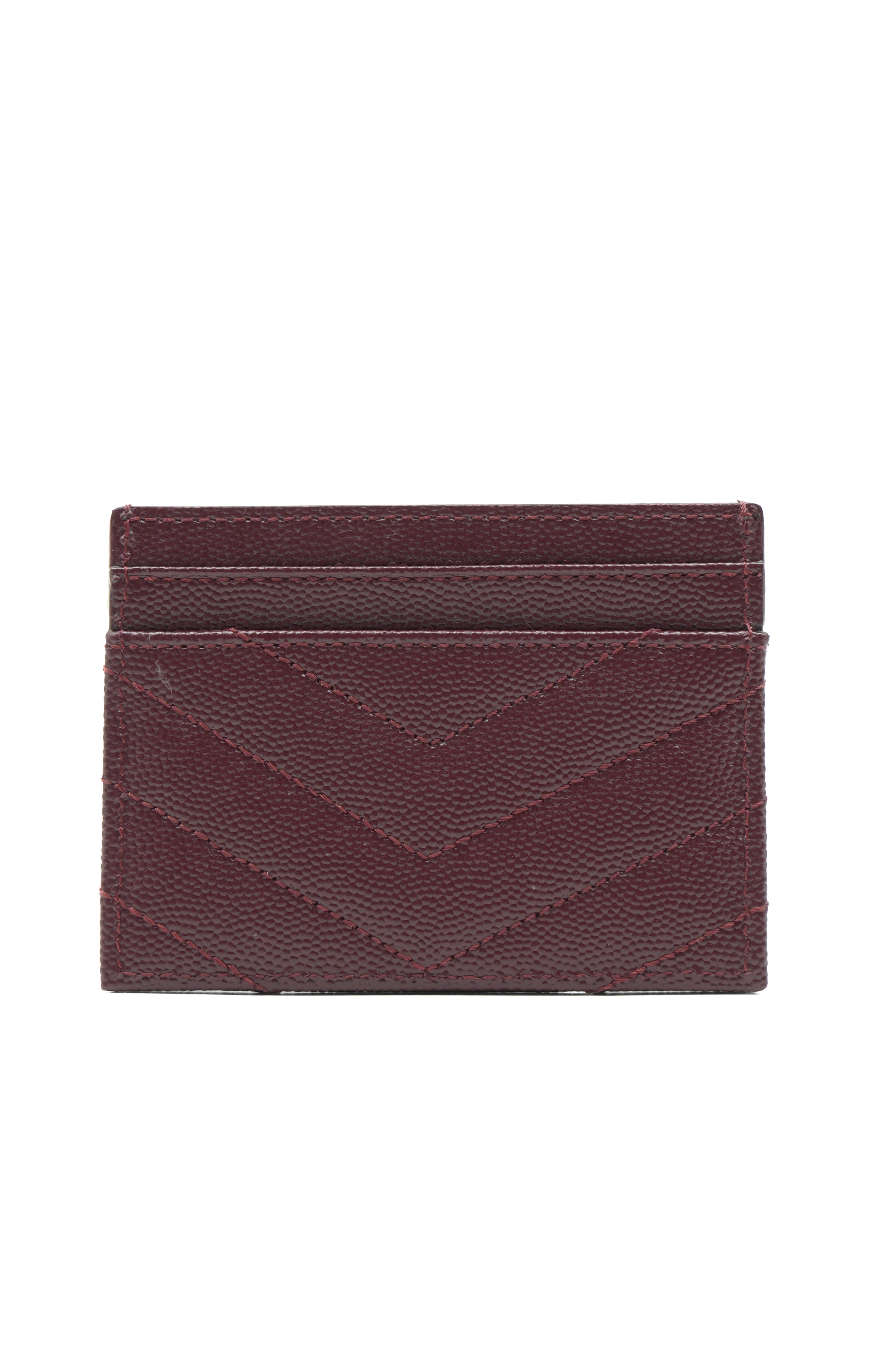 Tarjetero Saint Laurent Cassandre Matelassé Piel Burdeos