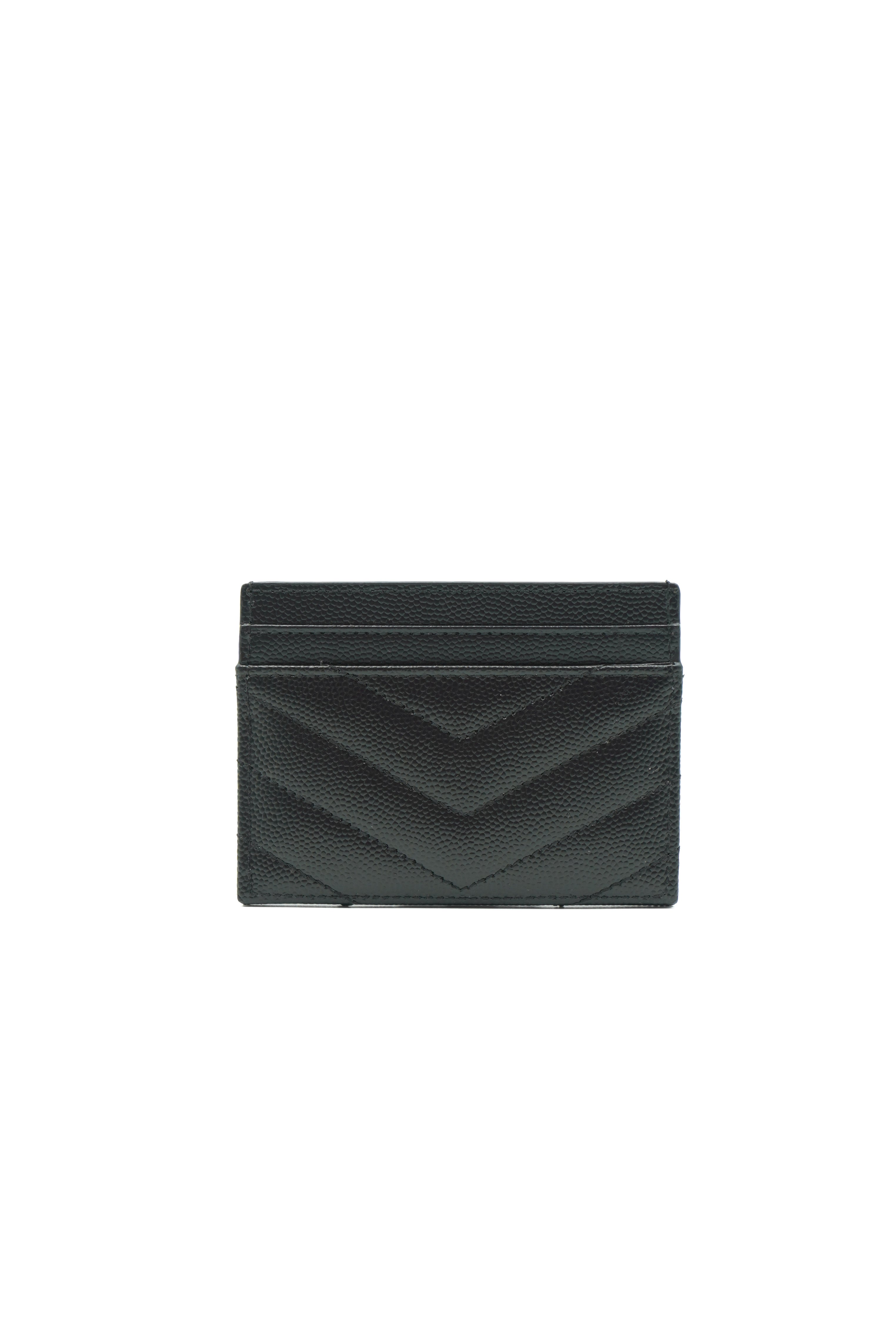 Tarjetero Saint Laurent Cassandre Matelassé de cuero negro