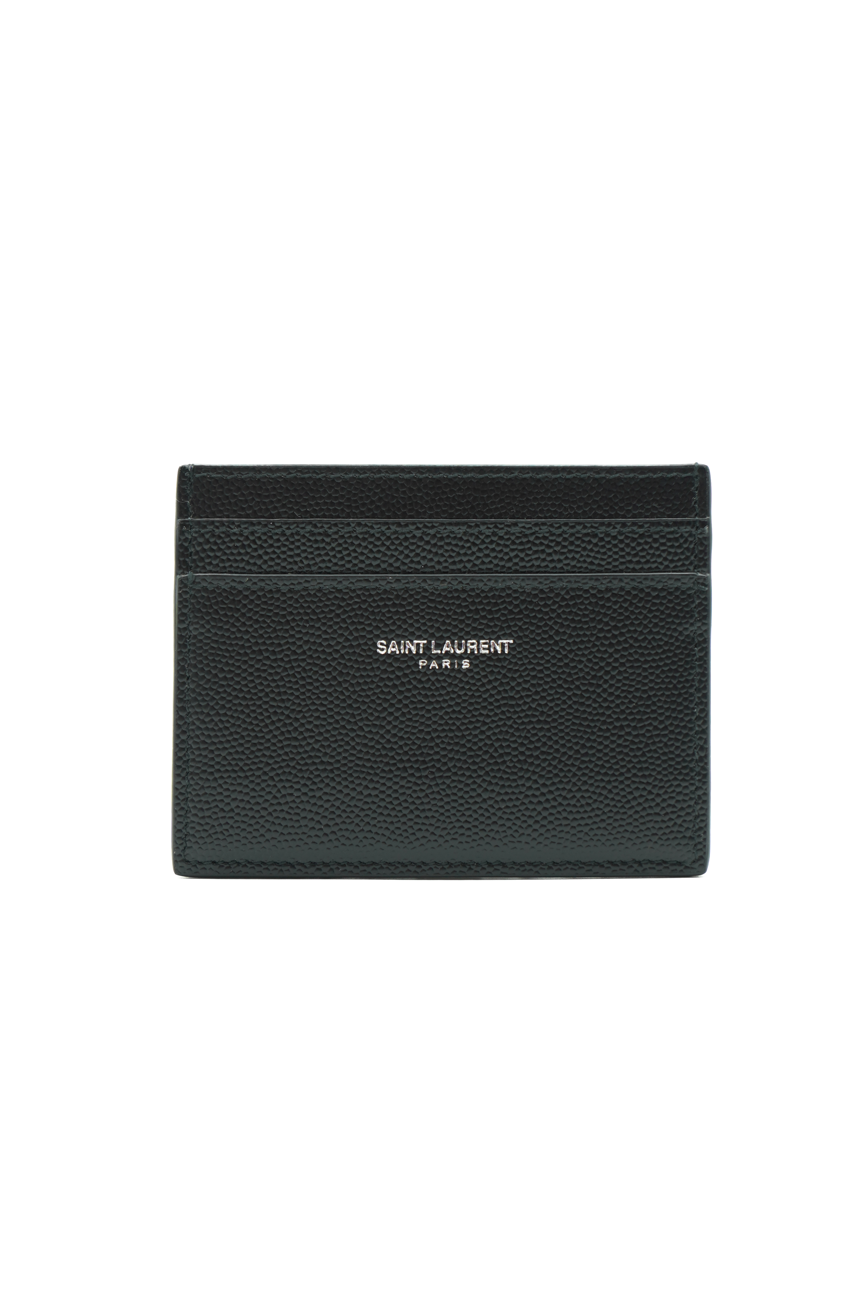 Tarjetero de piel negra de Saint Laurent