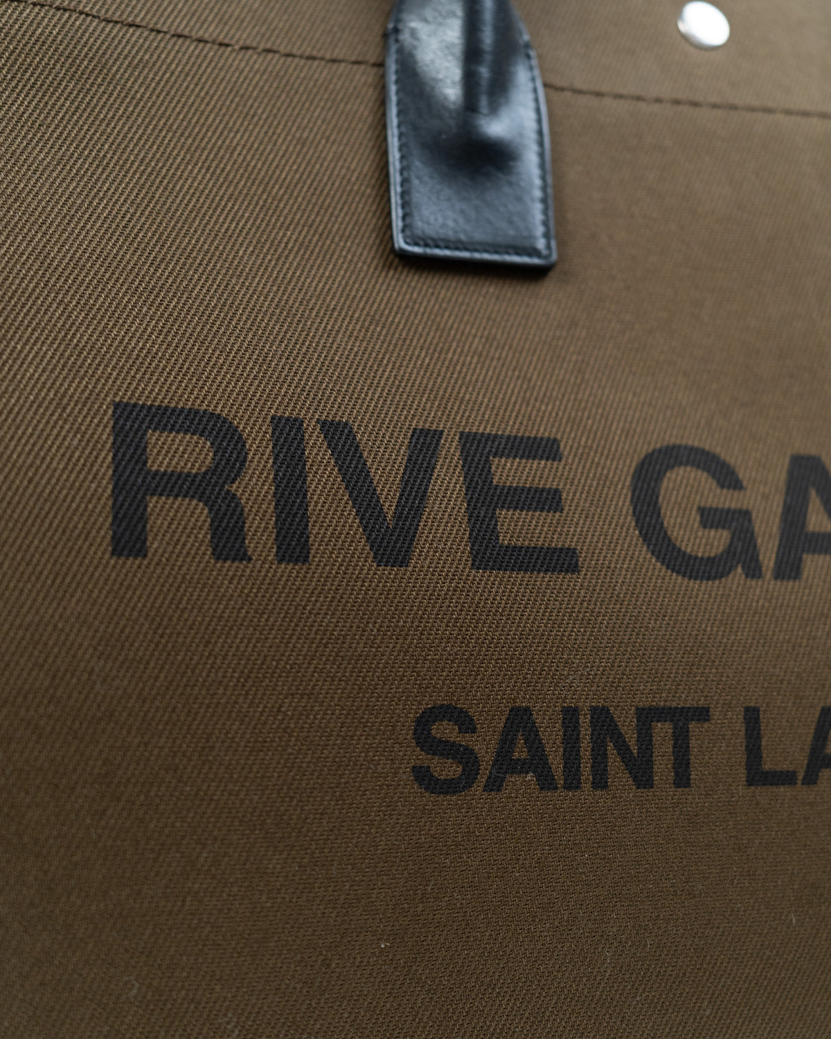 Saint Laurent Borsa Tote Rive Gauche Tela Marrone second hand luxury - Aurea Luxury Lab
