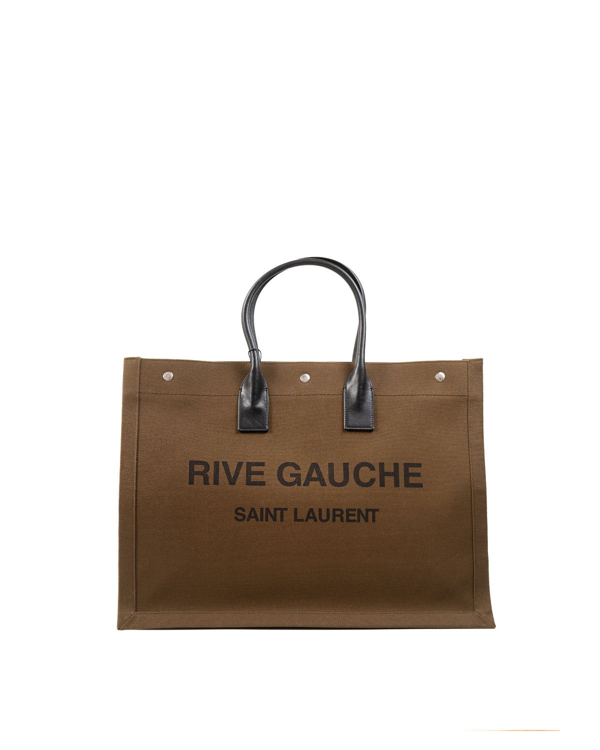 Saint Laurent Borsa Tote Rive Gauche Tela Marrone usata autentica - Aurea Luxury Lab