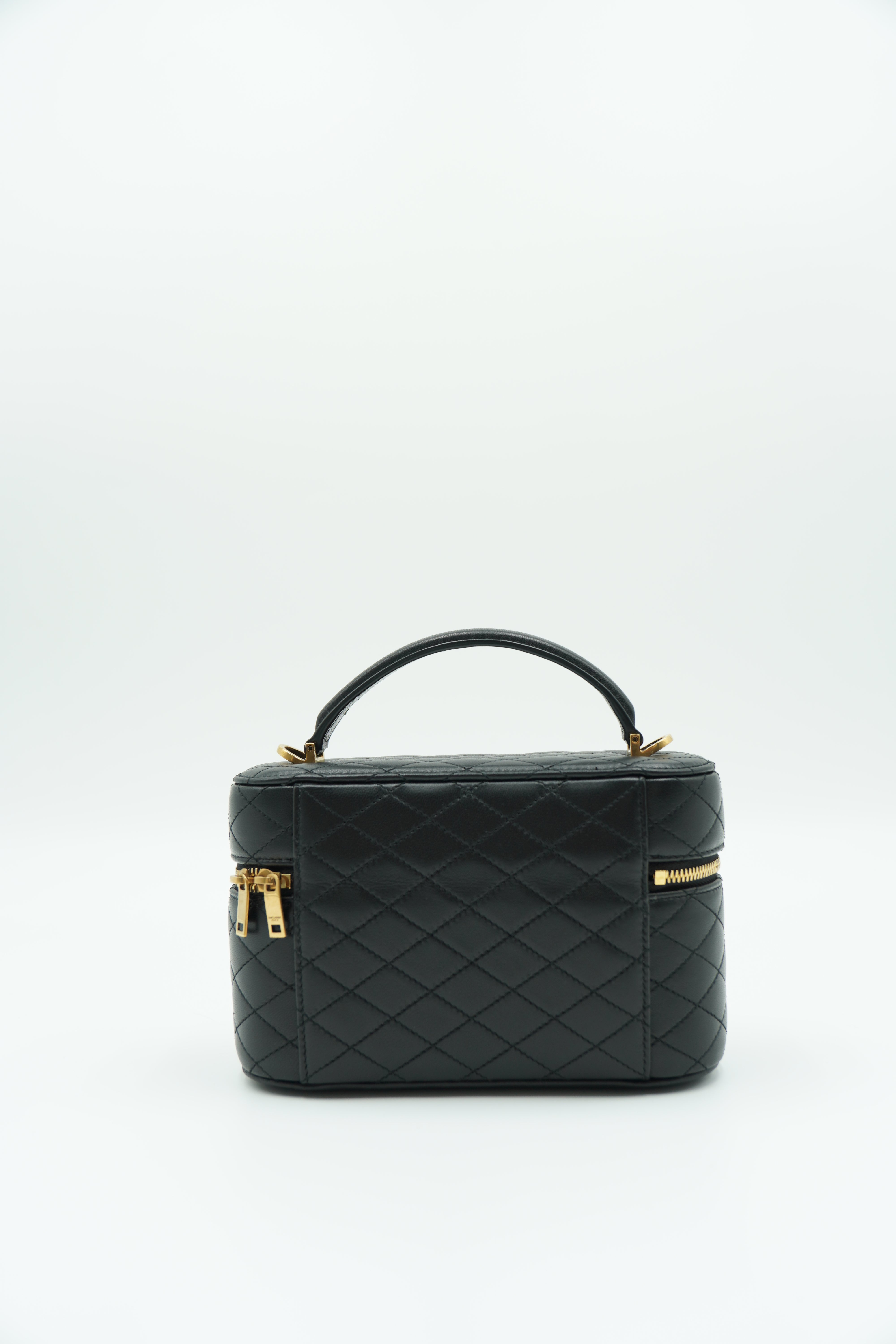 Saint Laurent Borsa Vanitiy Gaby Medium Pelle Agnello Nero second hand luxury - Aurea Luxury Lab