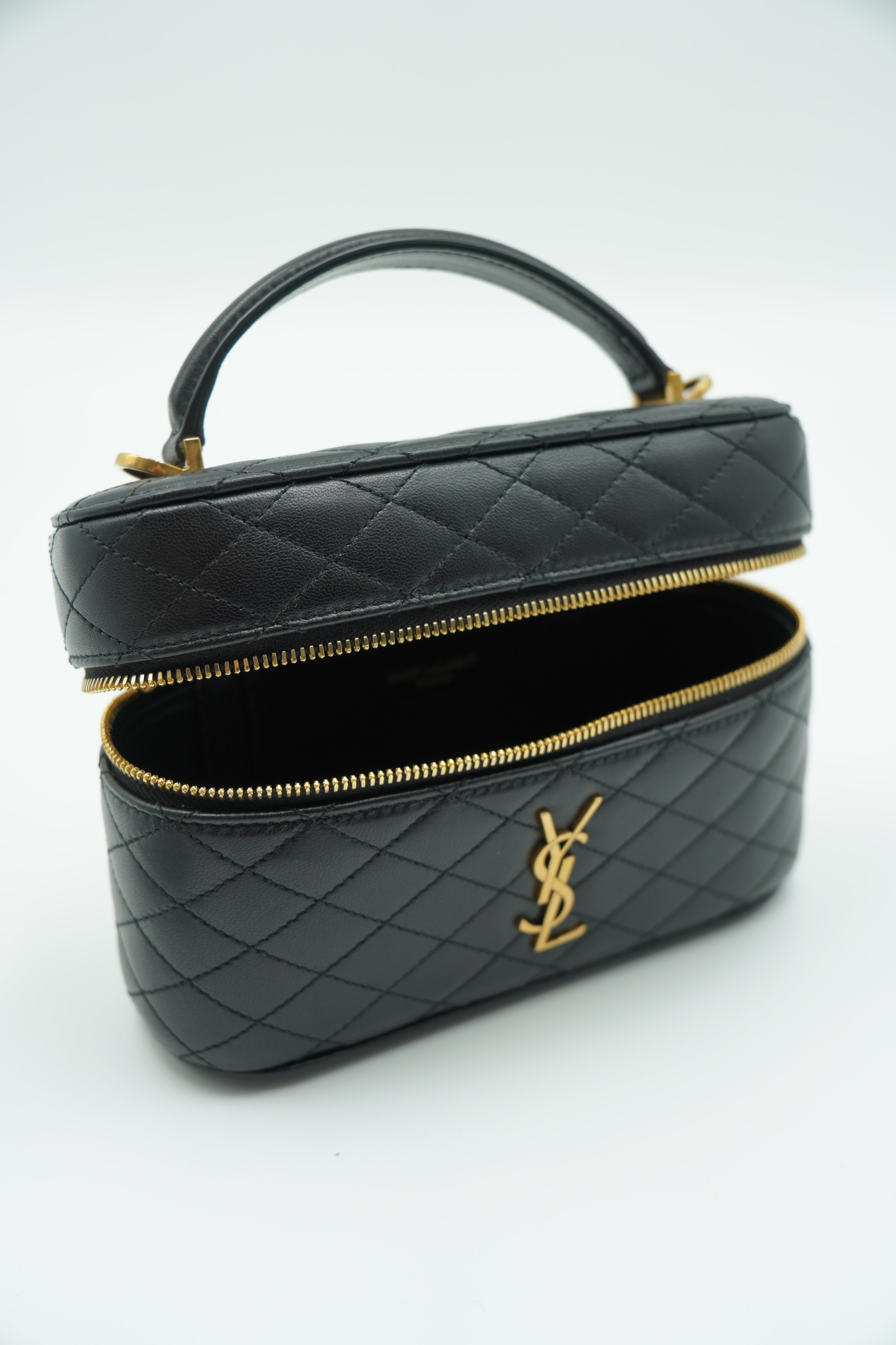 Saint Laurent Borsa Vanitiy Gaby Medium Pelle Agnello Nero usata autentica certificata - Aurea Luxury Lab