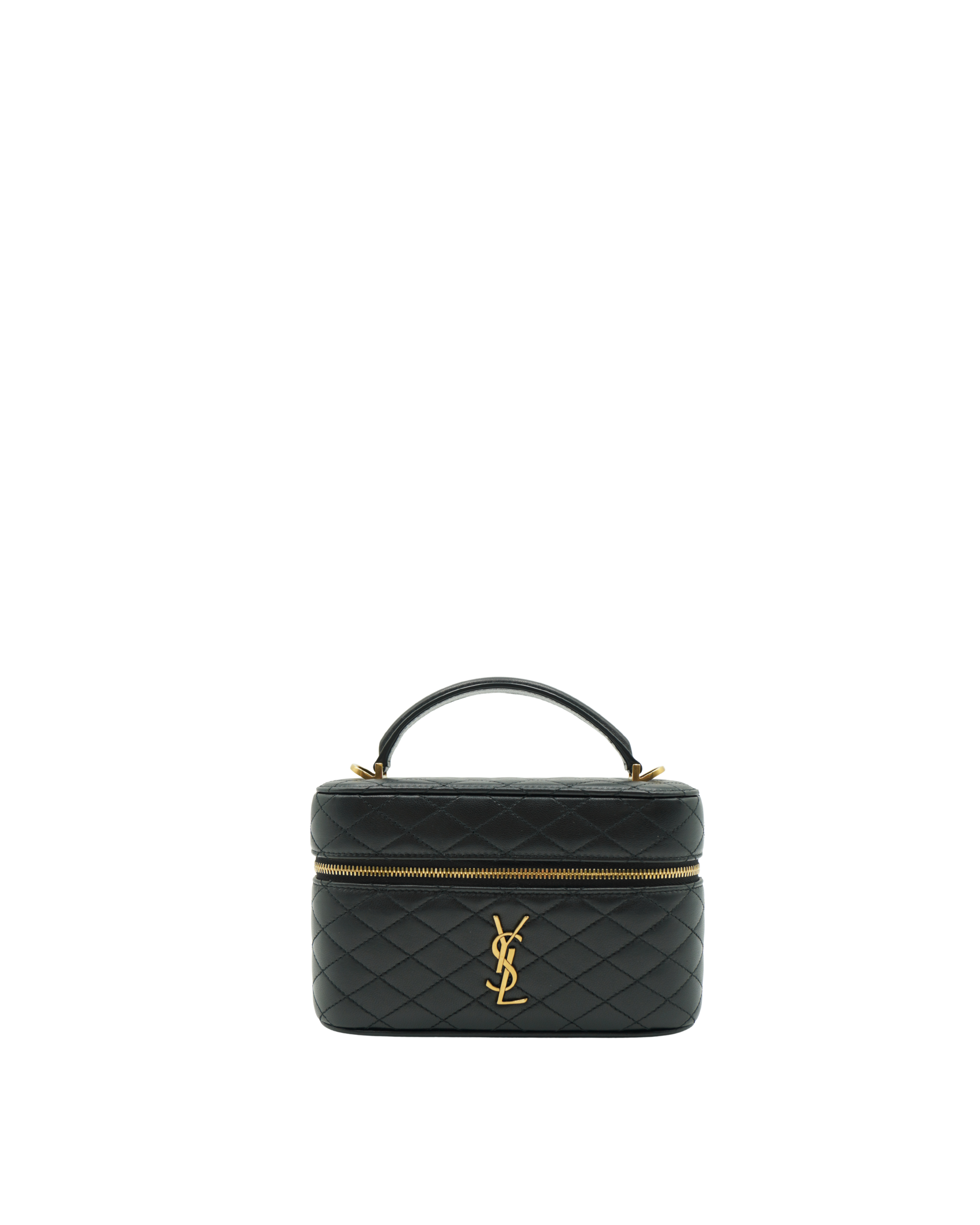 Saint Laurent Borsa Vanitiy Gaby Medium Pelle Agnello Nero - Usato Autentico