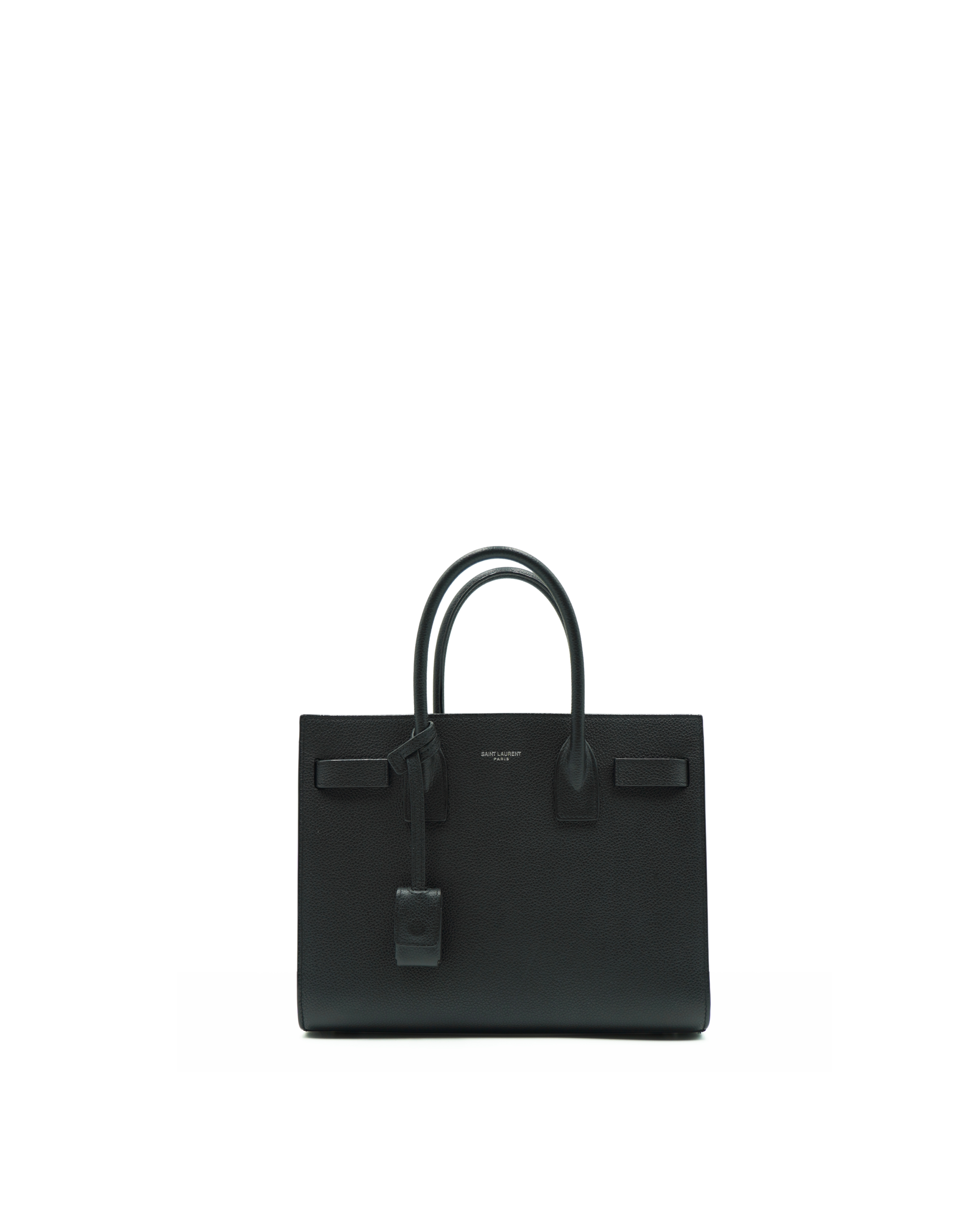 Saint Laurent Borsa Sac Du Jour Pelle Martellata Nera Baby