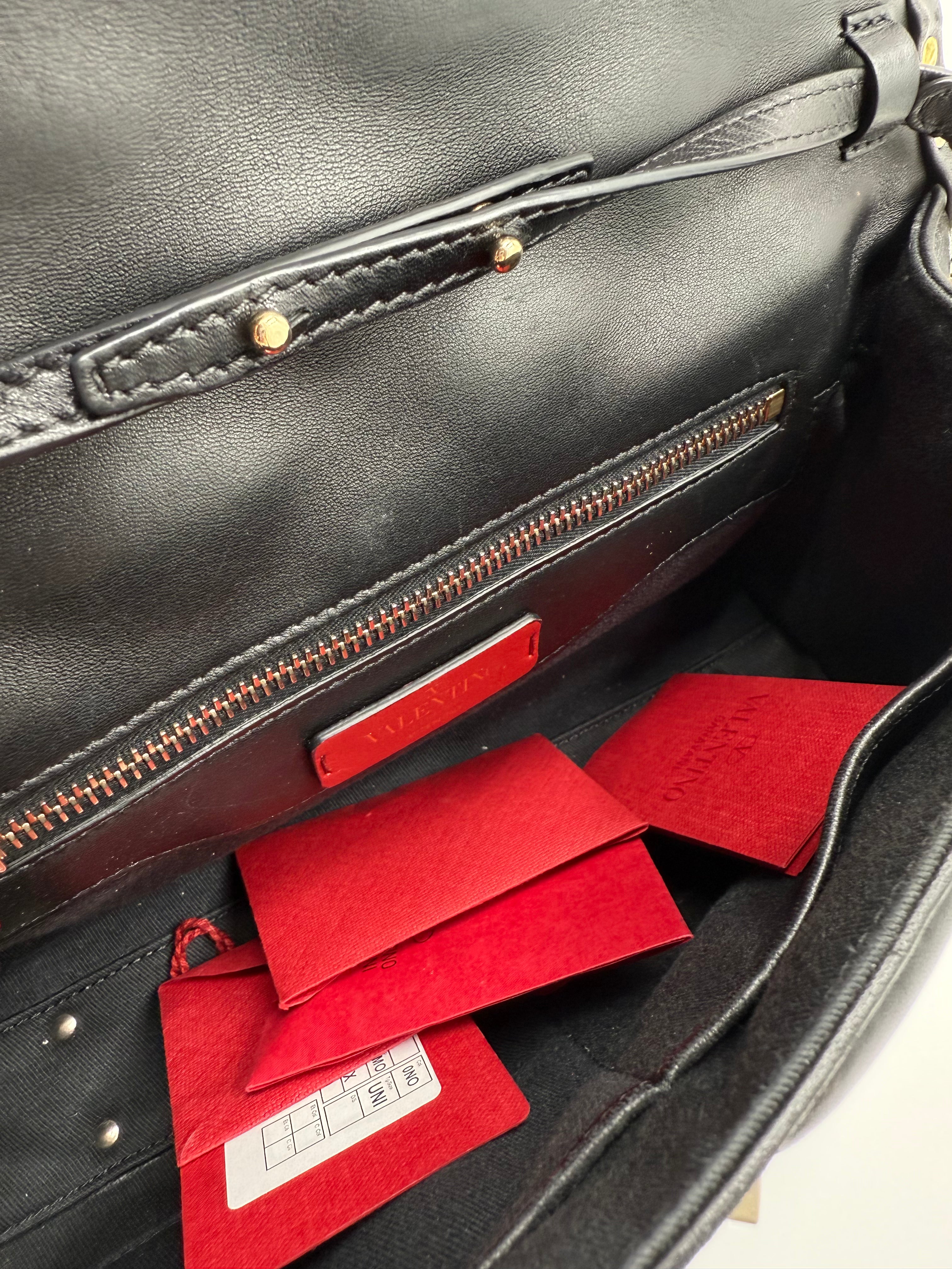 Valentino Borsa Candystud Borchie Rockstud Tracolla Pelle Nera - Usata Autentica