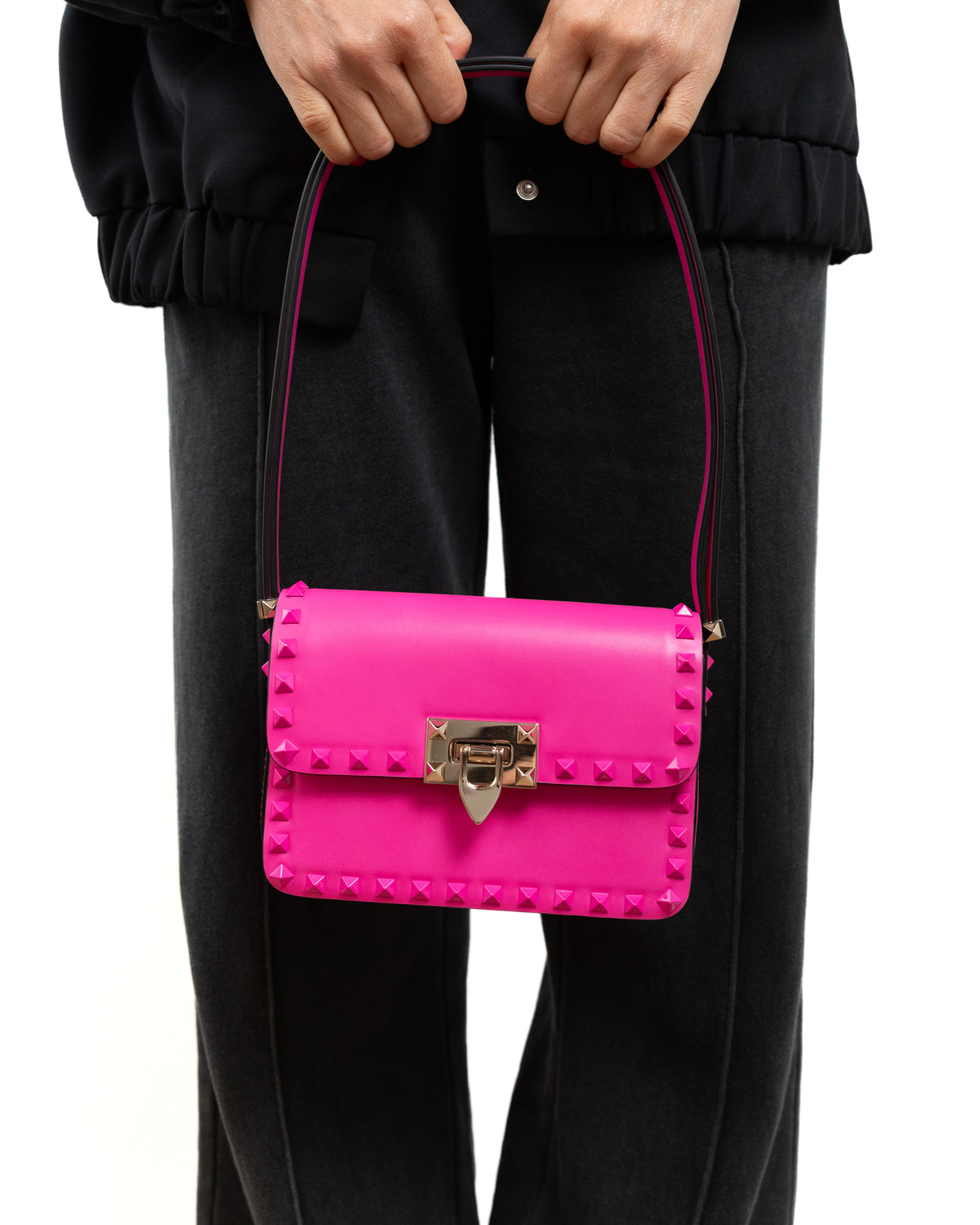 Valentino Garavani Borsa Rockstud23 Small Pelle Rosa Fucsia second hand luxury - Aurea Luxury Lab