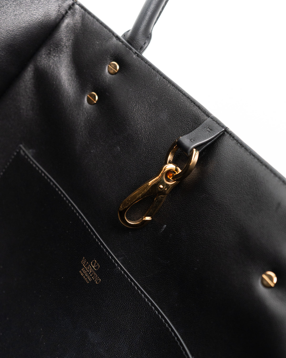 Valentino Garavani Borsa Tote VLogo Side Pelle Nera luxury resale autentica - Aurea Luxury Lab