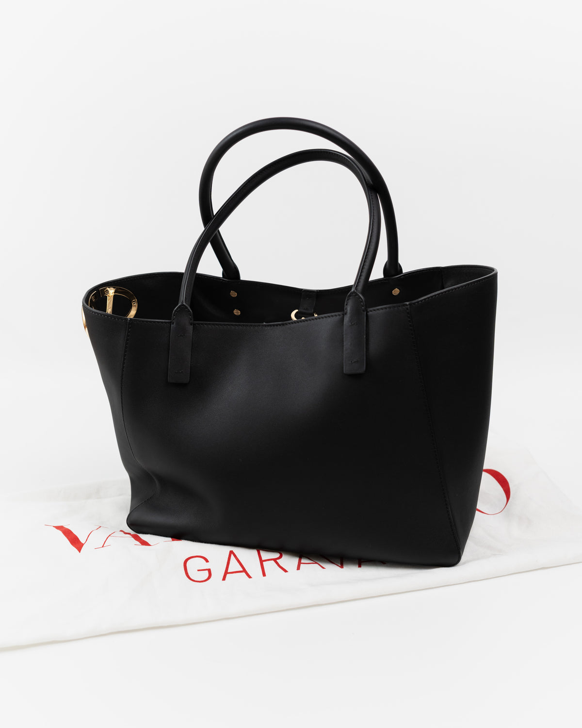 Valentino Garavani Borsa Tote VLogo Side Pelle Nera preloved certificata autentica - Aurea Luxury Lab
