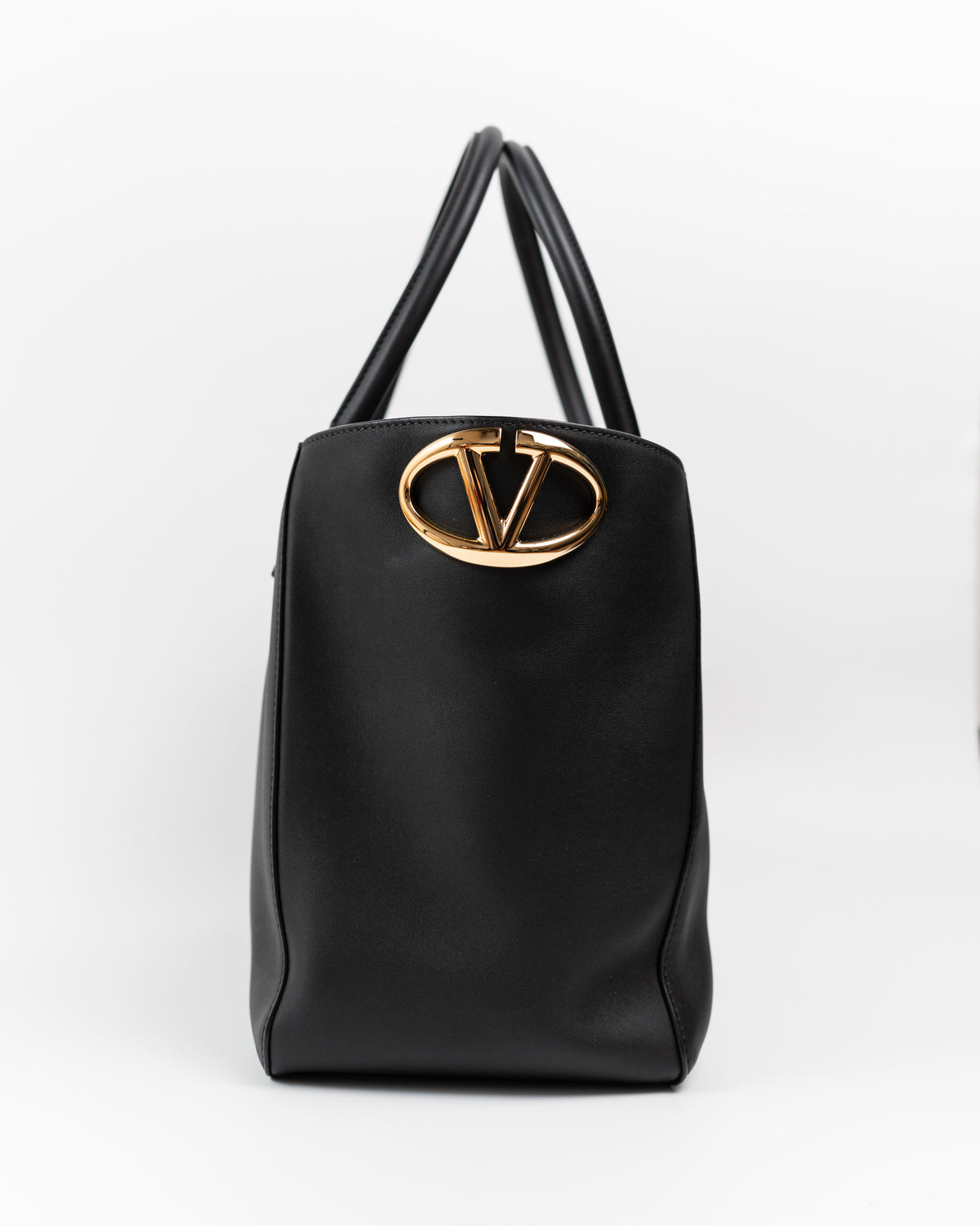Valentino Garavani Borsa Tote VLogo Side Pelle Nera come nuova certificata - Aurea Luxury Lab