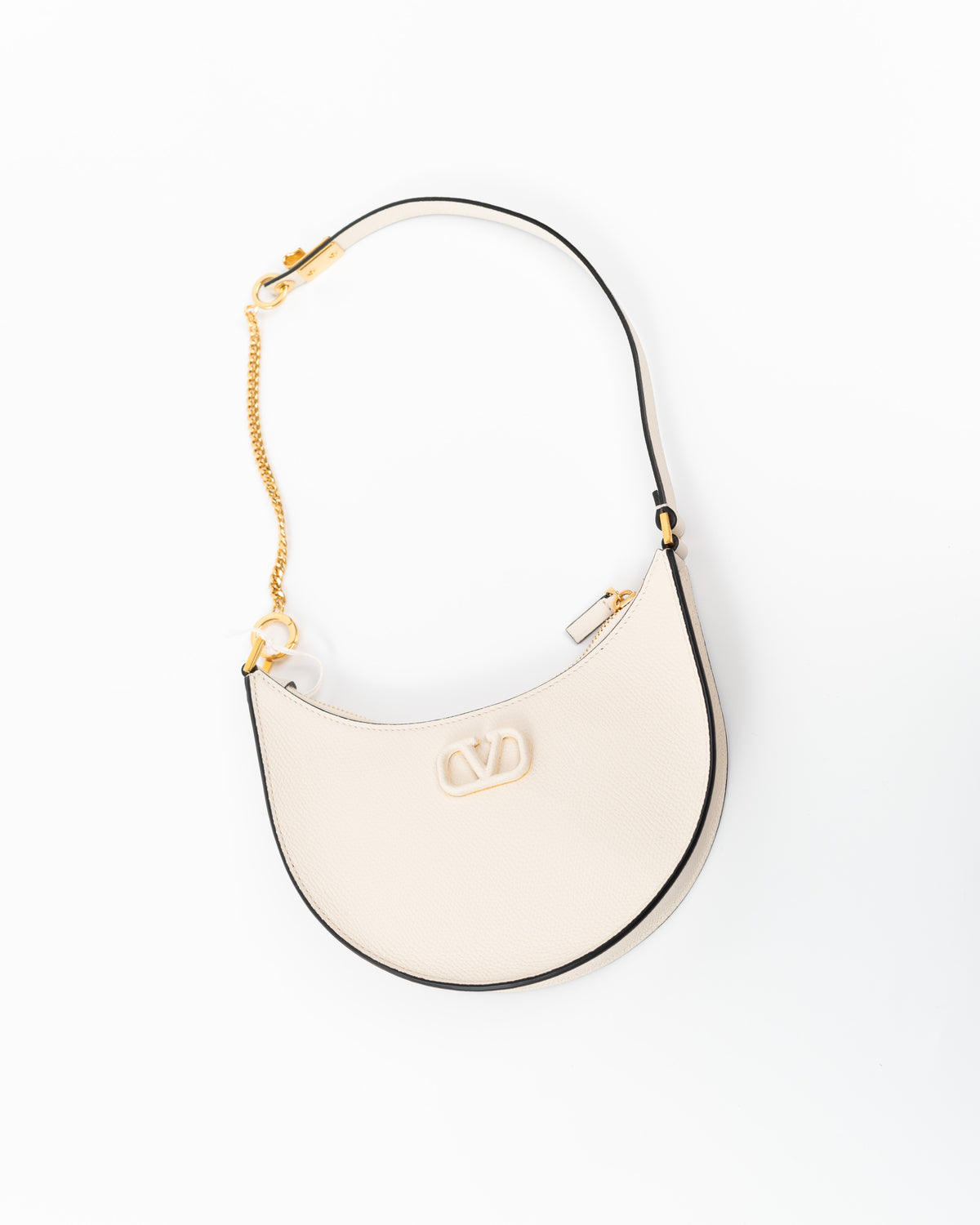 Valentino Garavani Borsa Mini Hobo VLogo Signature Pelle Bianca dettaglio pre-owned certificata - Aurea Luxury Lab